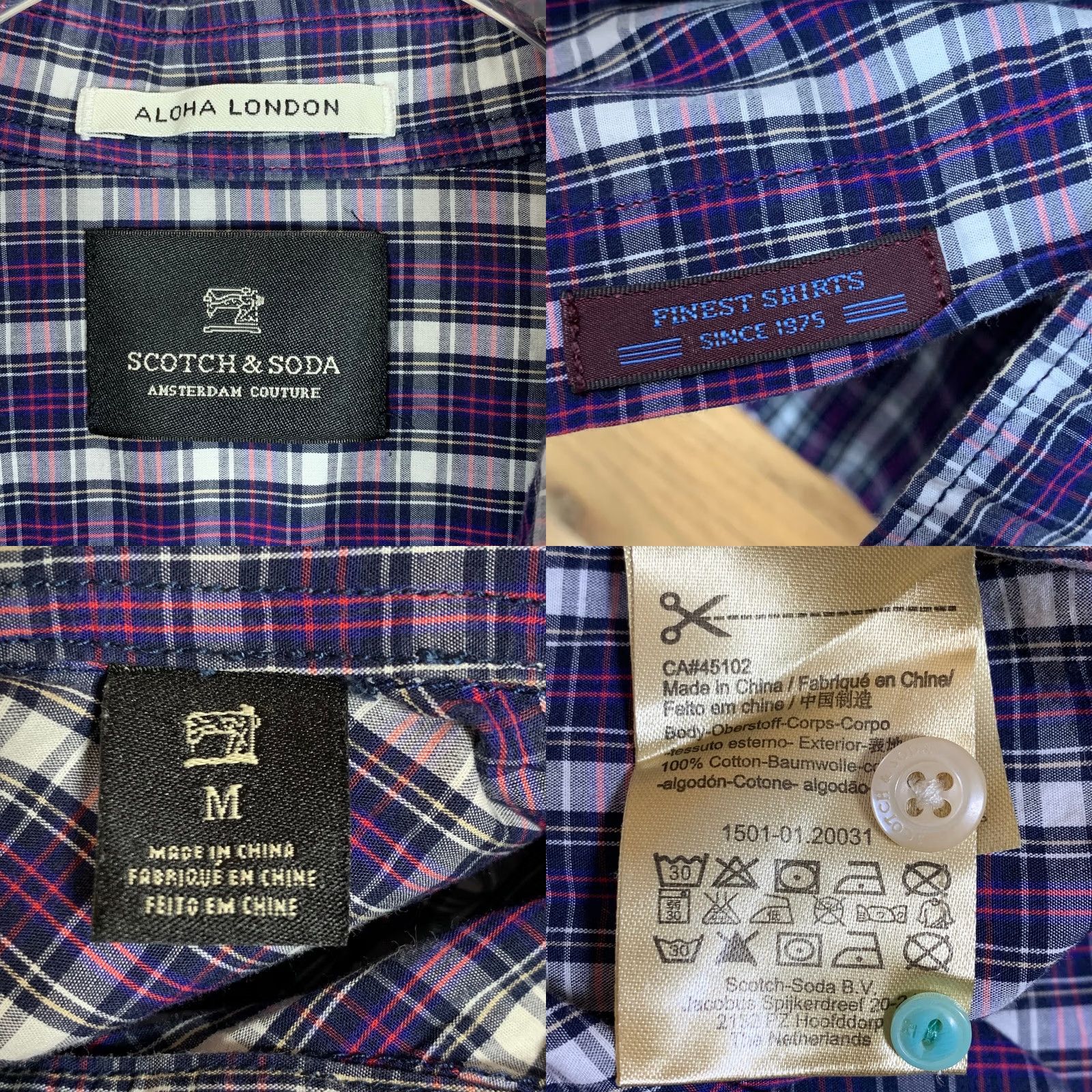 Scotch & Soda Scotch & Soda Shirt Mens Size M Plaid Button Up Purple Pink Multi Aloha London Size US M / EU 48-50 / 2 - 8 Thumbnail