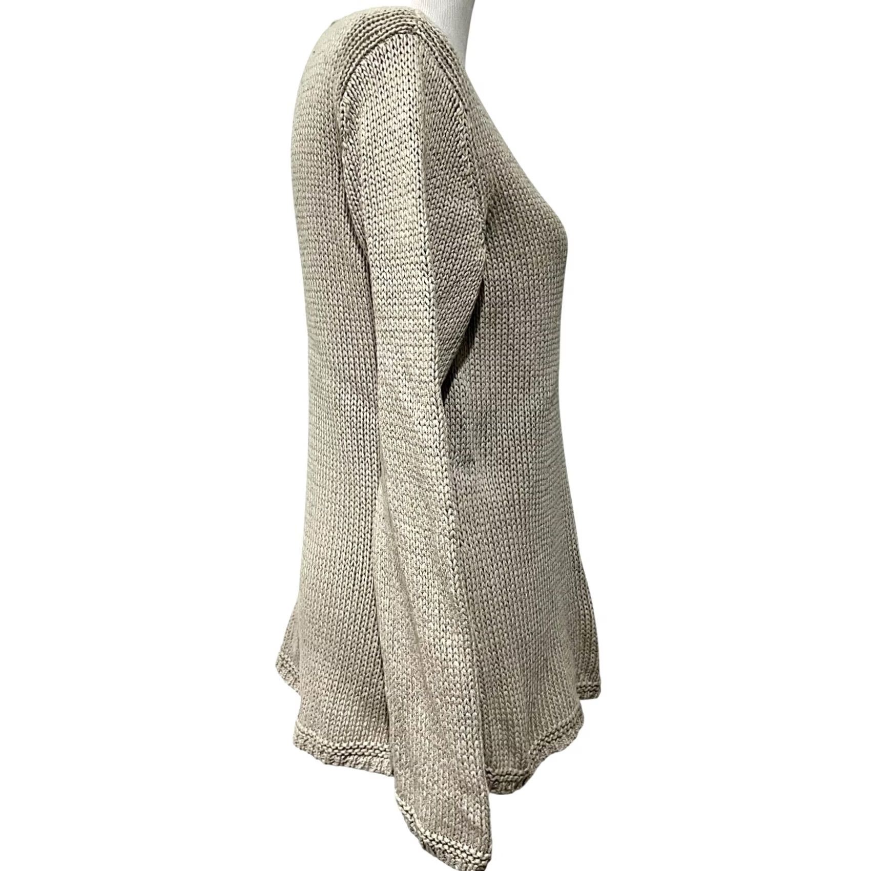 J. Jill VINTAGE J. Jill Women's Sweater Pullover Tunic XL Beige Mercerized Cotton Long Sleeve Size XL / US 12-14 / IT 48-50 - 6 Thumbnail