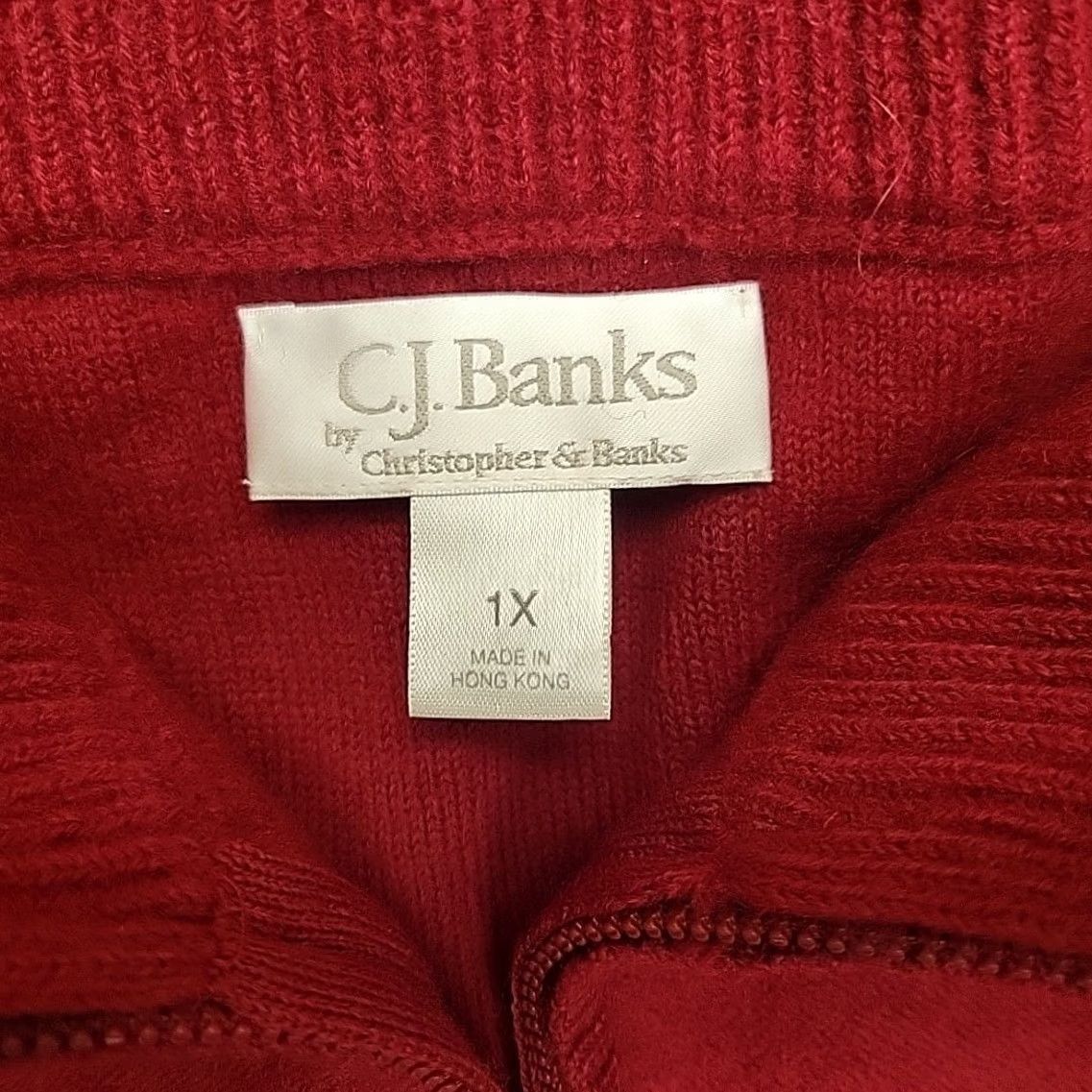 Vintage VINTAGE CJ Banks Sweater Vest Womens 1X Red Wool Knit Full Zip Sleeveless Cardigan Vest Size XL / US 12-14 / IT 48-50 - 5 Thumbnail