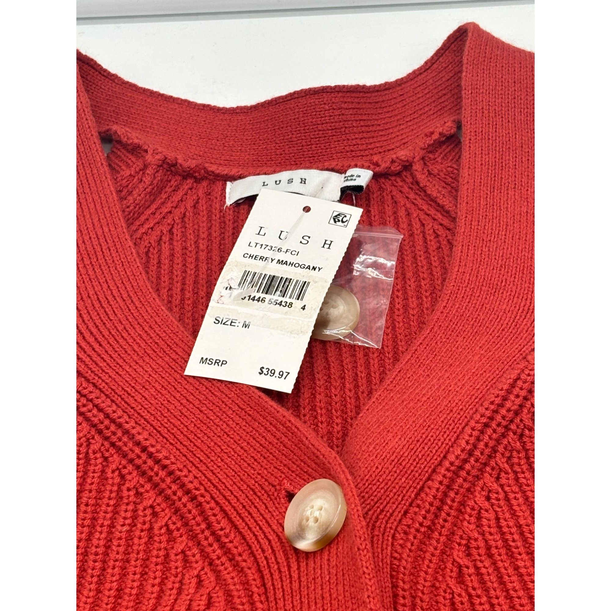 Other Lush Cold Shoulder Cardigan in Cherry Mahogany Sz. M Size M / US 6-8 / IT 42-44 - 7 Thumbnail