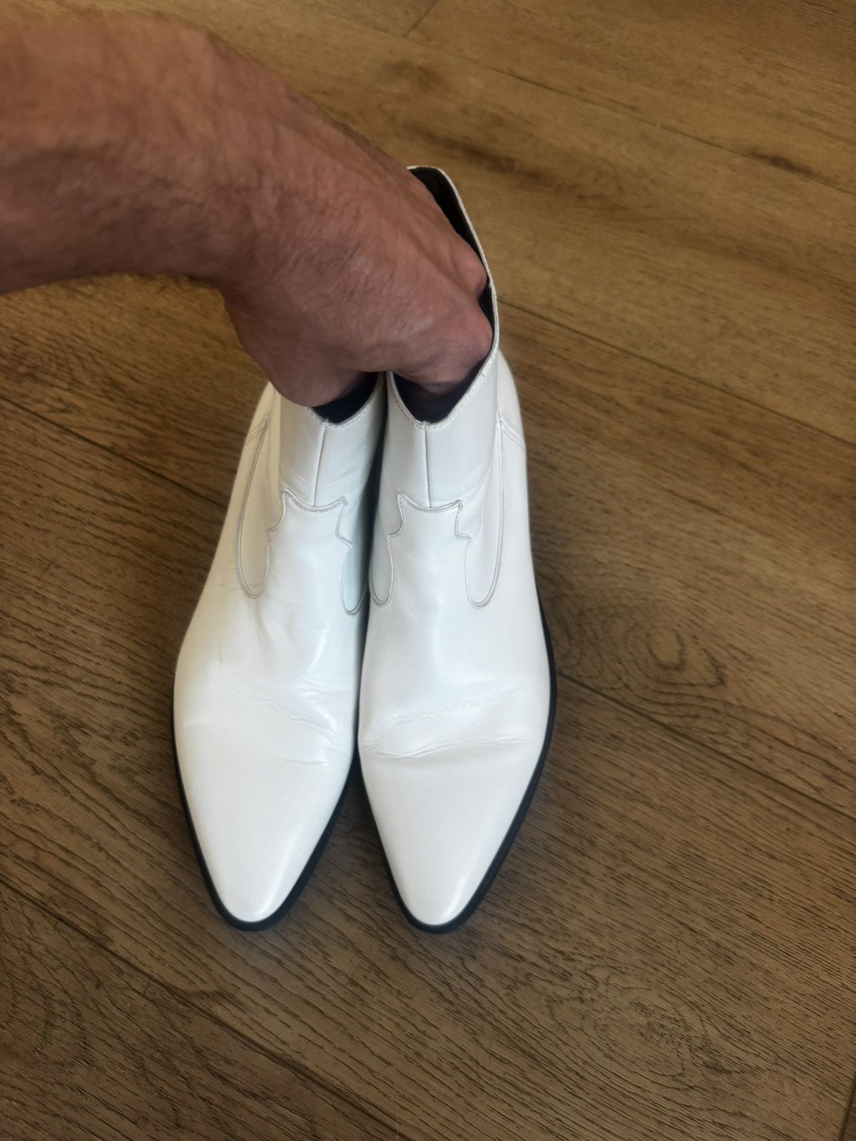 Celine White Western Jacno Size US 8 / EU 41 - 3 Thumbnail