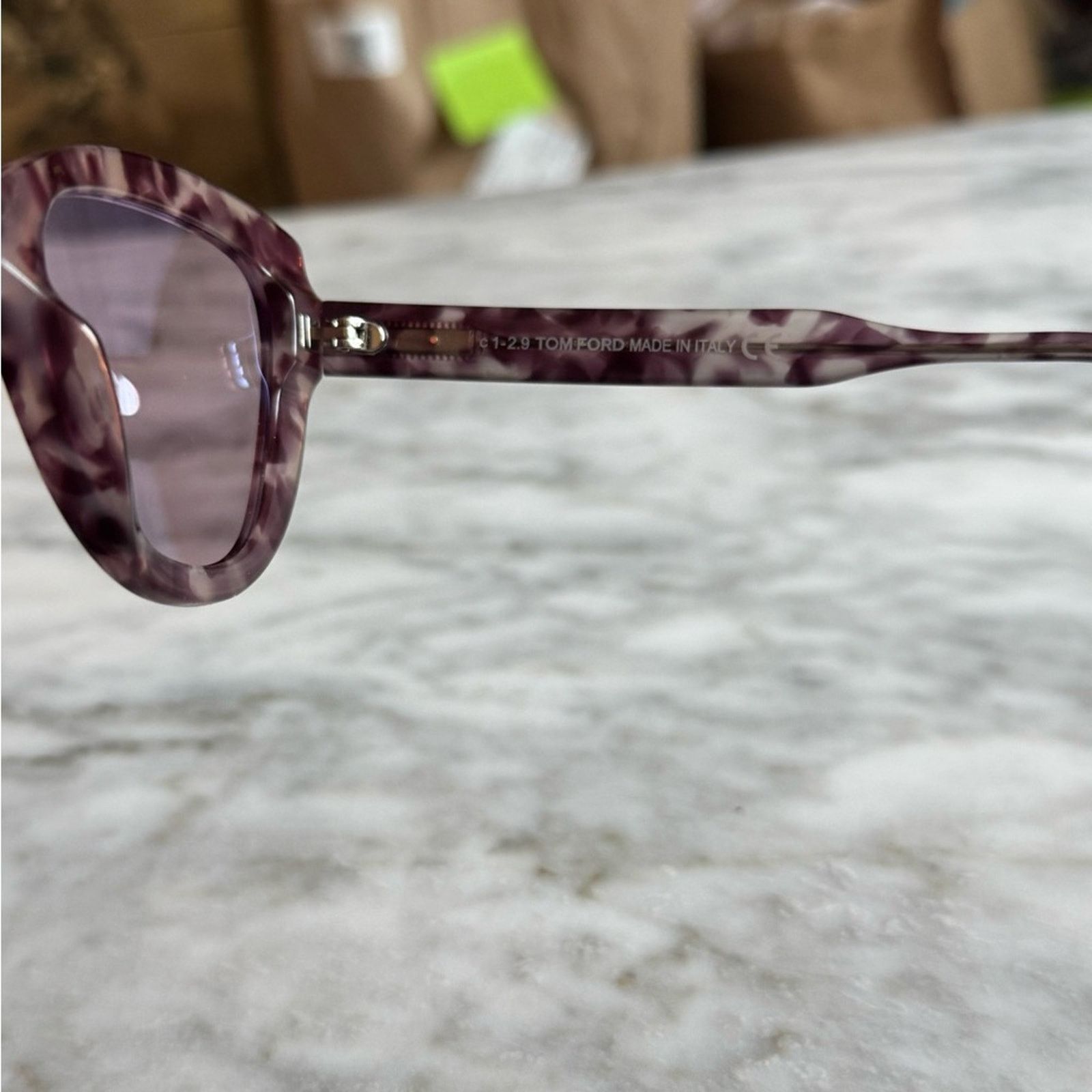 Tom Ford Tom Ford Anya Purple Havana Cat Eye Women's Sunglasses Size ONE SIZE - 2 Thumbnail