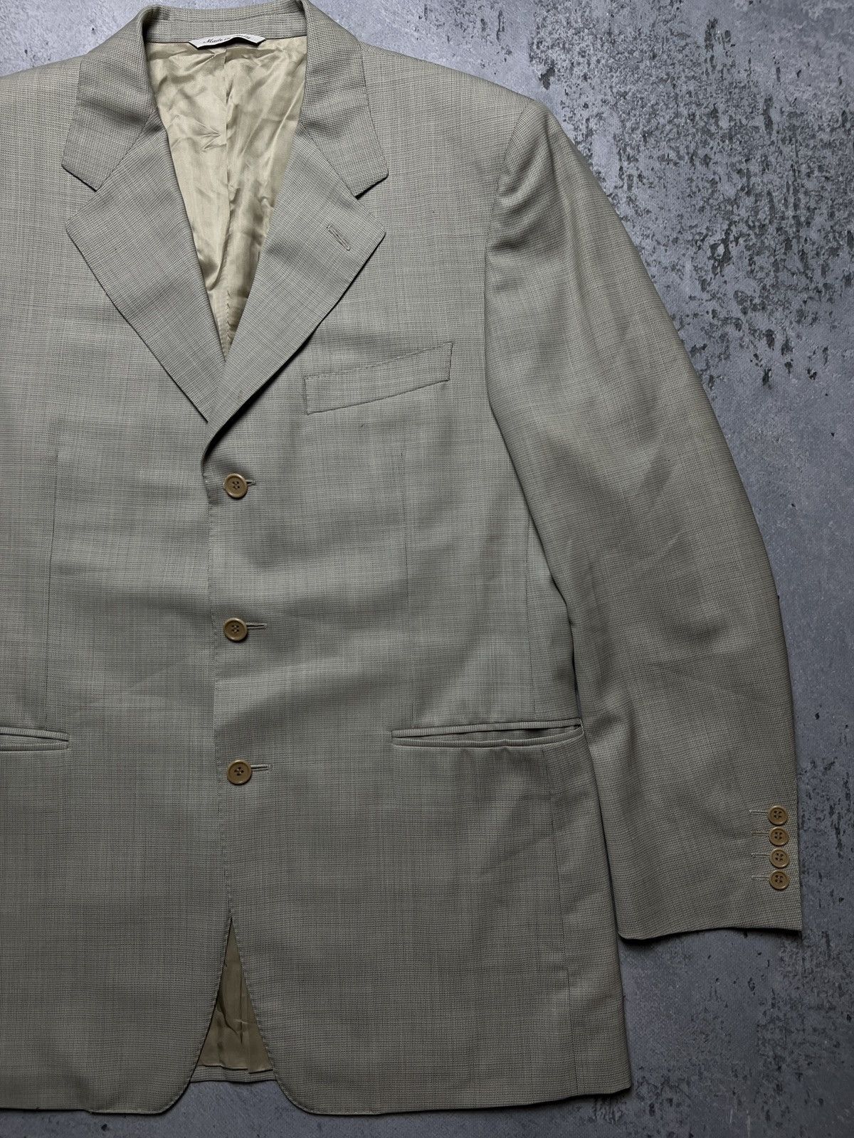 Canali Canali Italy Beige Wool Classic Blazer Jacket Size 50R - 4 Thumbnail