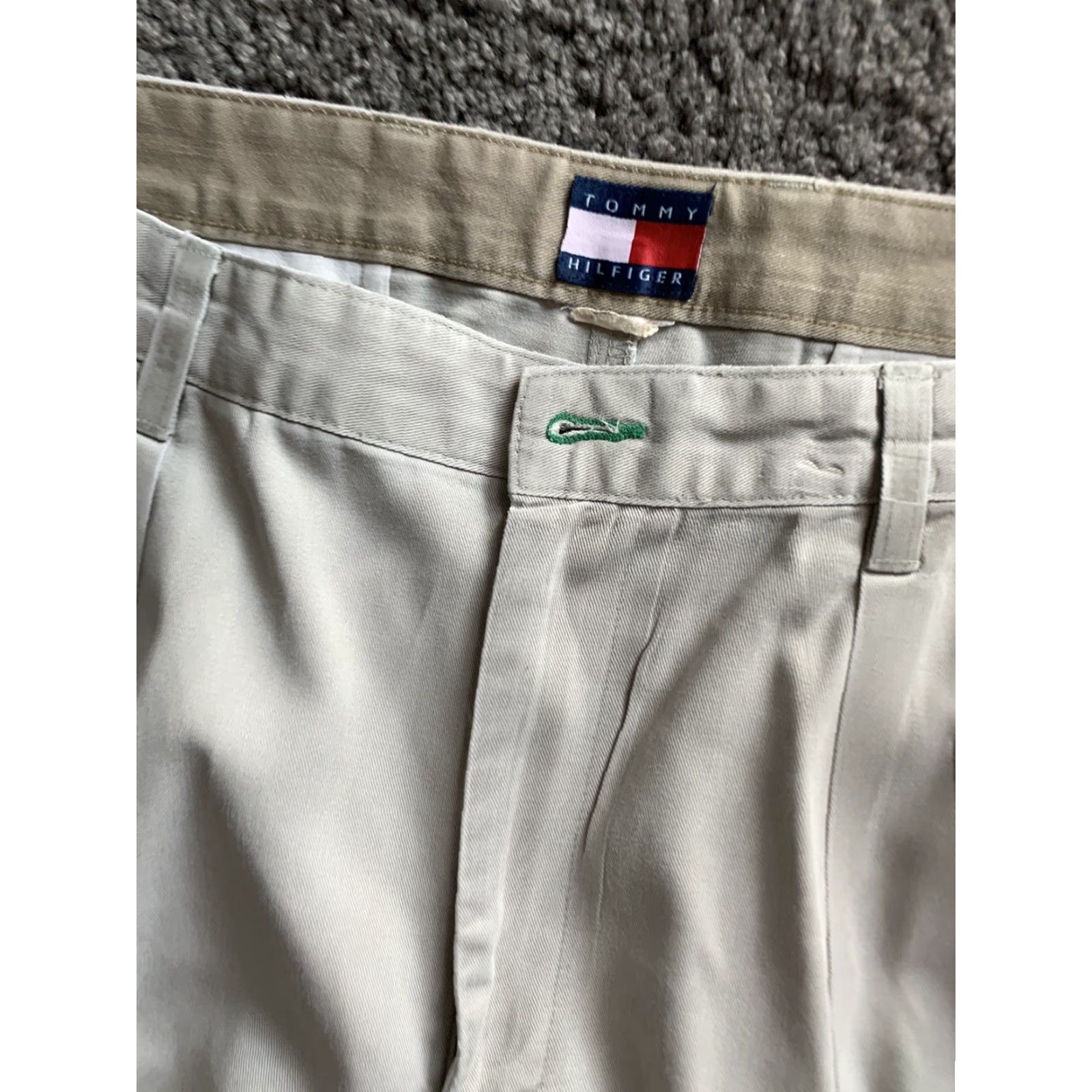 Tommy Hilfiger TOMMY HILFIGER Mens Beige Pleated Straight Leg Dress Pants 34x32 - Comfort, Breathable, Solid, American Designer Size US 34 / EU 50 - 7 Thumbnail