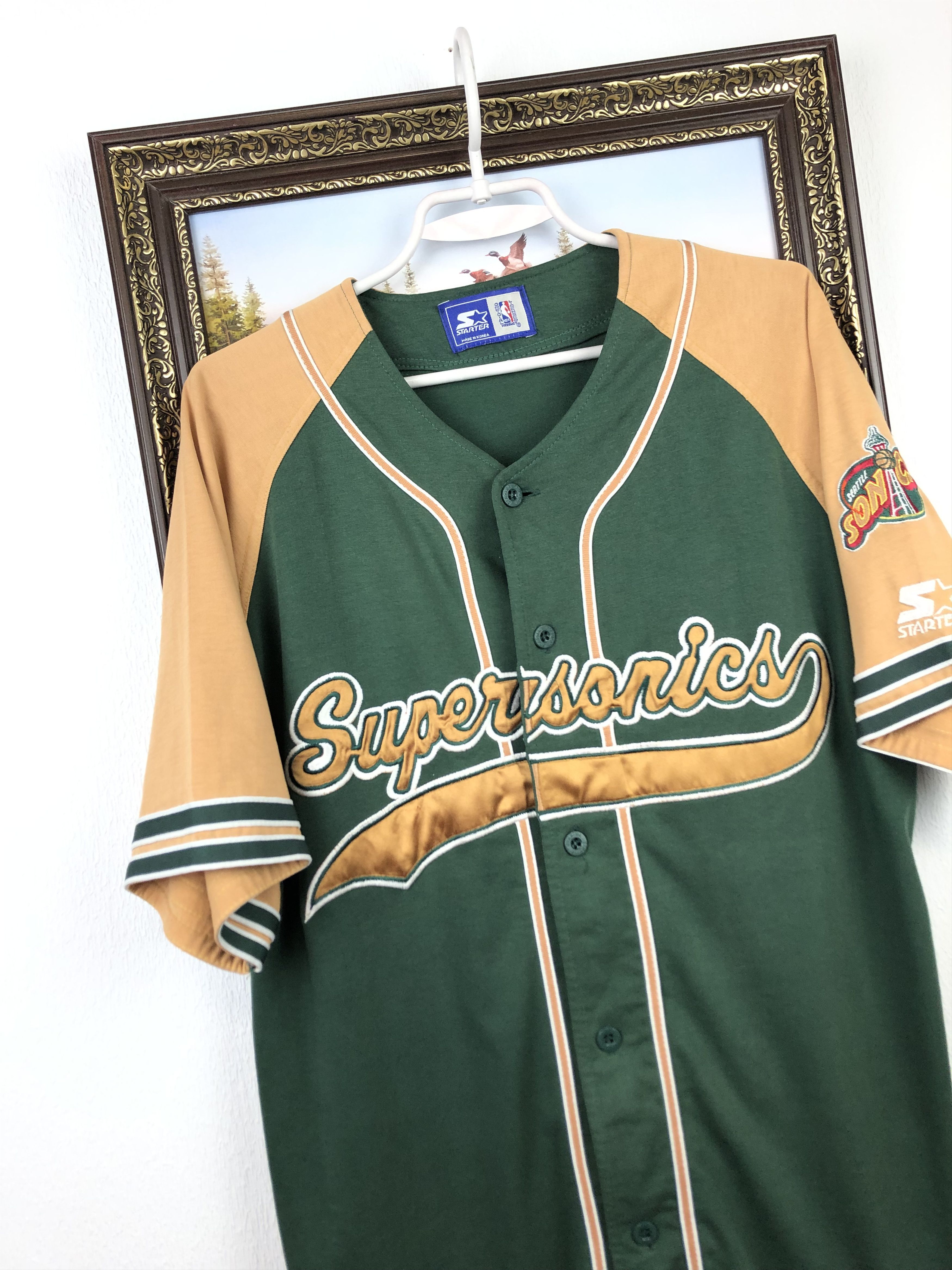 NBA Vintage Starter Seattle Supersonics Sonics Jersey Shirt NBA Size US M / EU 48-50 / 2 - 3 Thumbnail