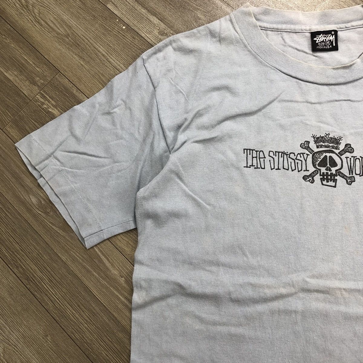 Stussy × Vintage 80s Vintage Stussy Iconic Skulls Sun Faded OG Tee Size US M / EU 48-50 / 2 - 6 Thumbnail