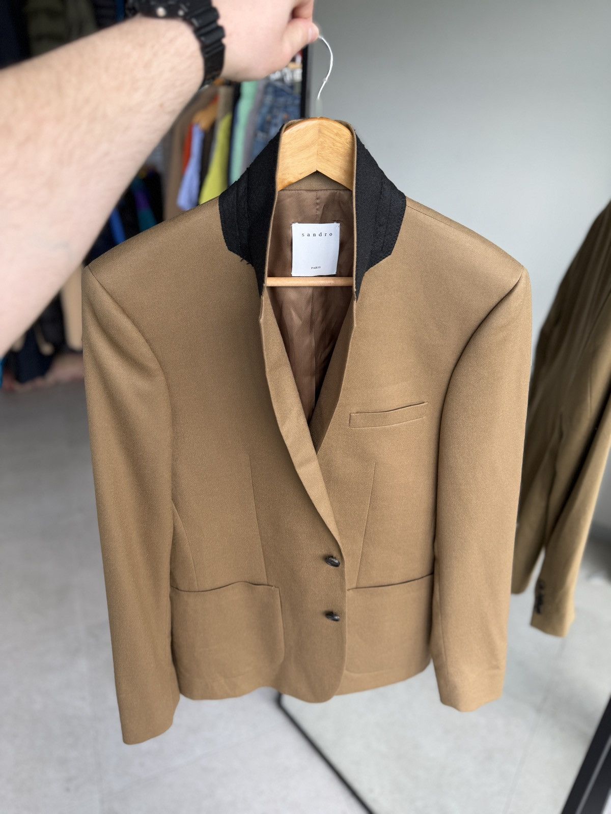 Sandro sandro Paris beige wool blazer jacket size 48 Size 48S - 10 Thumbnail