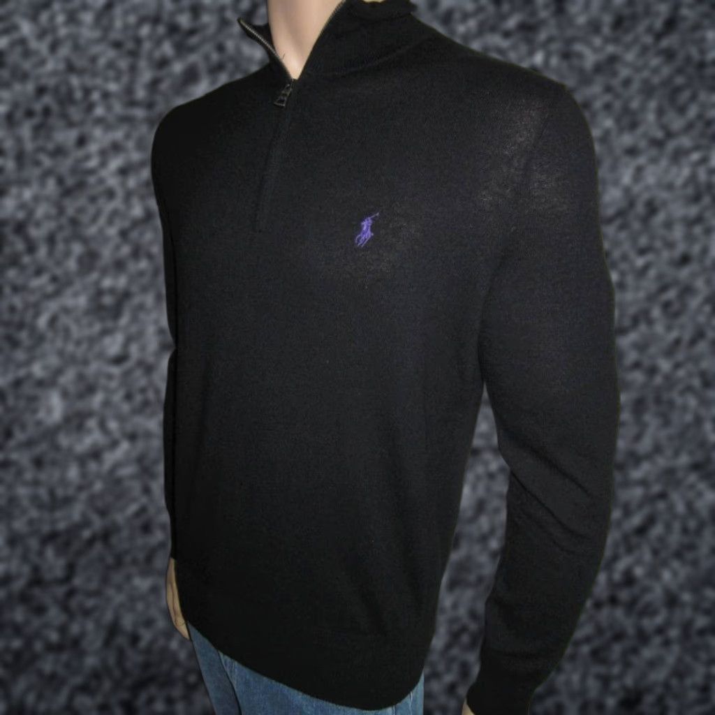 Polo Ralph Lauren Ralph Lauren Black Wool Half 1/2 Zip Sweater NWT S Polo by Ralph Lauren Mens Wool Sweater Black/Blacks 1/2 Zip NWT S Size US S / EU 44-46 / 1 - 1 Preview