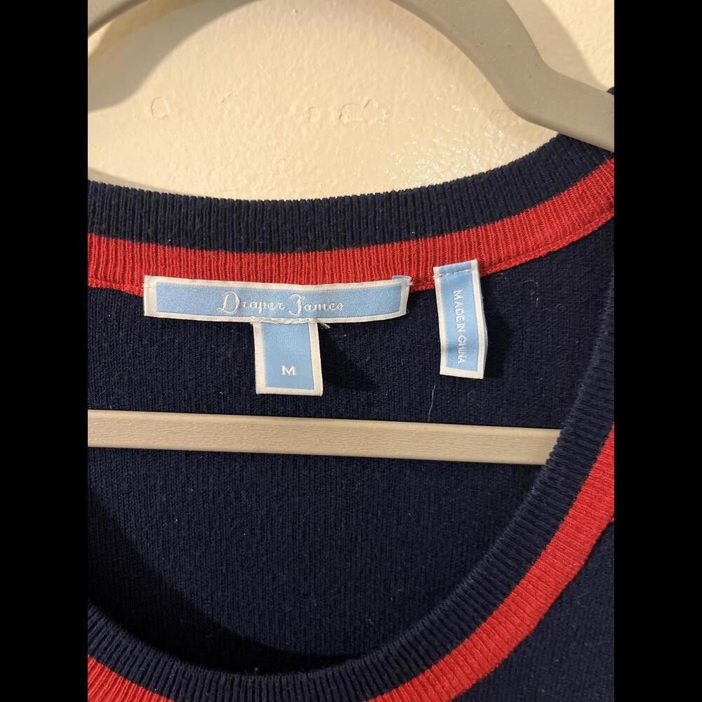 Designer Draper James Navy Knit Dress with Bell Sleeves - Size Med Size M / US 6-8 / IT 42-44 - 3 Thumbnail