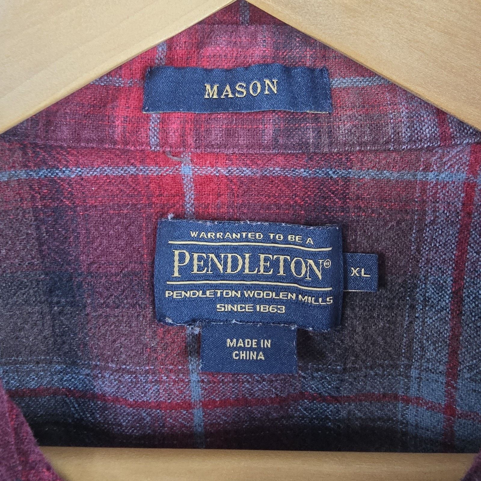 Pendleton Pendleton Mason Button Down Red Plaid Long Sleeve Shirt XL Size US XL / EU 56 / 4 - 4 Thumbnail