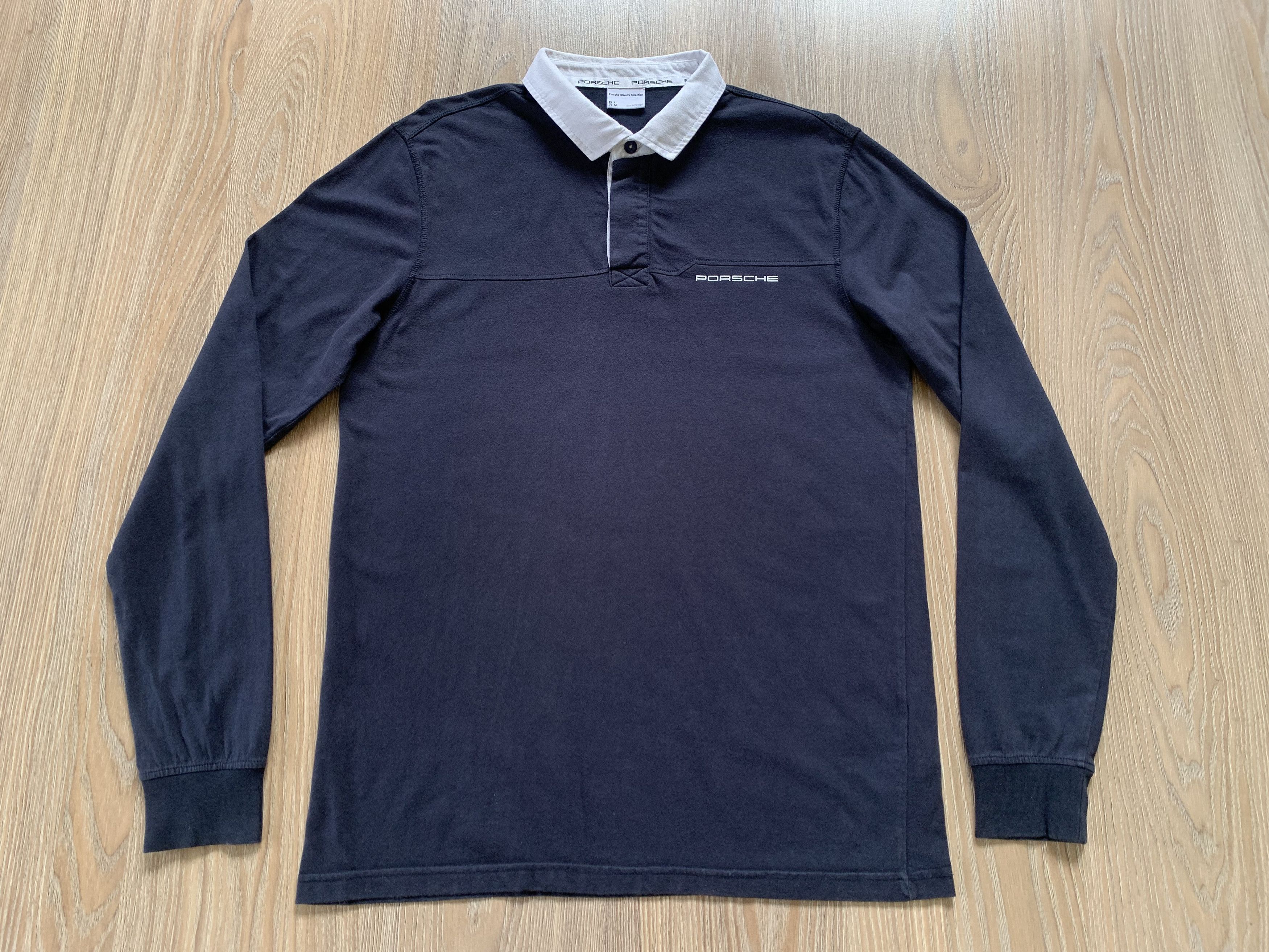 Porsche Design Porsche Navy Blue Long Sleeve Cotton Polo Size US M / EU 48-50 / 2 - 2 Thumbnail