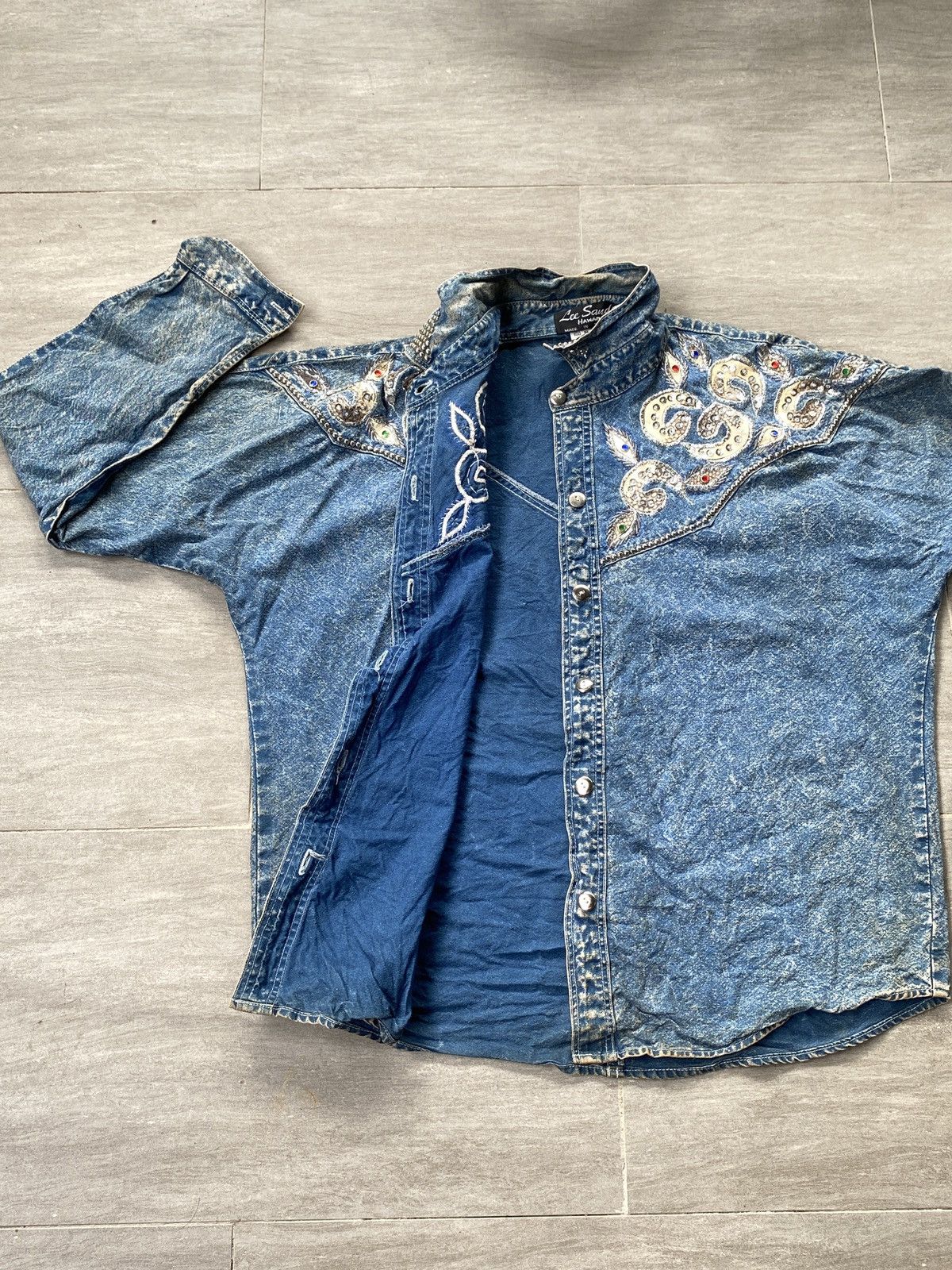 Vintage VINTAGE Lee Sands Hawaii Denim Button Jacket Women Size L / US 10 / IT 46 - 21 Thumbnail