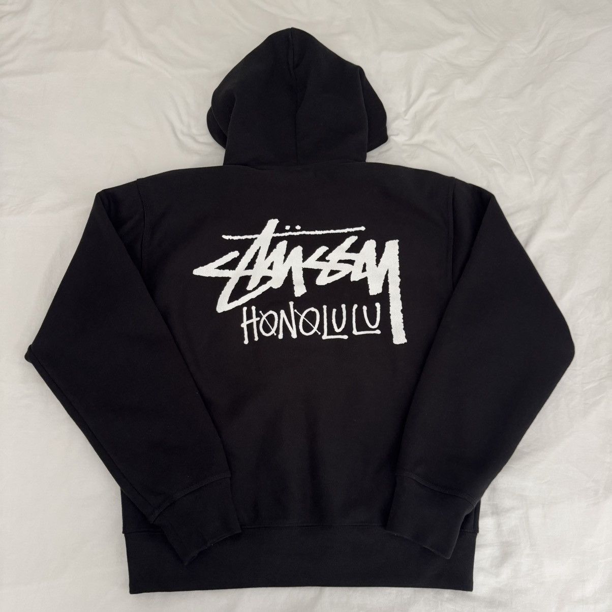 Streetwear × Stussy Black Stussy Osaka Zip Up Hoodie | Grailed