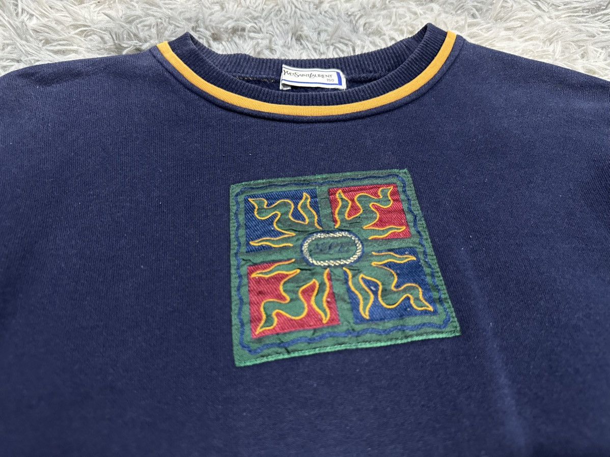 Yves Saint Laurent 🔥Vintage Yves Saint Laurent Cropped Sweater Embroidered Size US M / EU 48-50 / 2 - 2 Thumbnail
