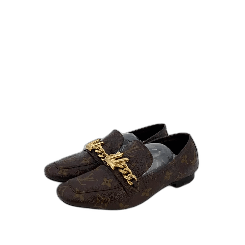 Louis Vuitton Louis Vuitton Brown Logo Casual Loafers Size US 4 / IT 34 - 1 Thumbnail