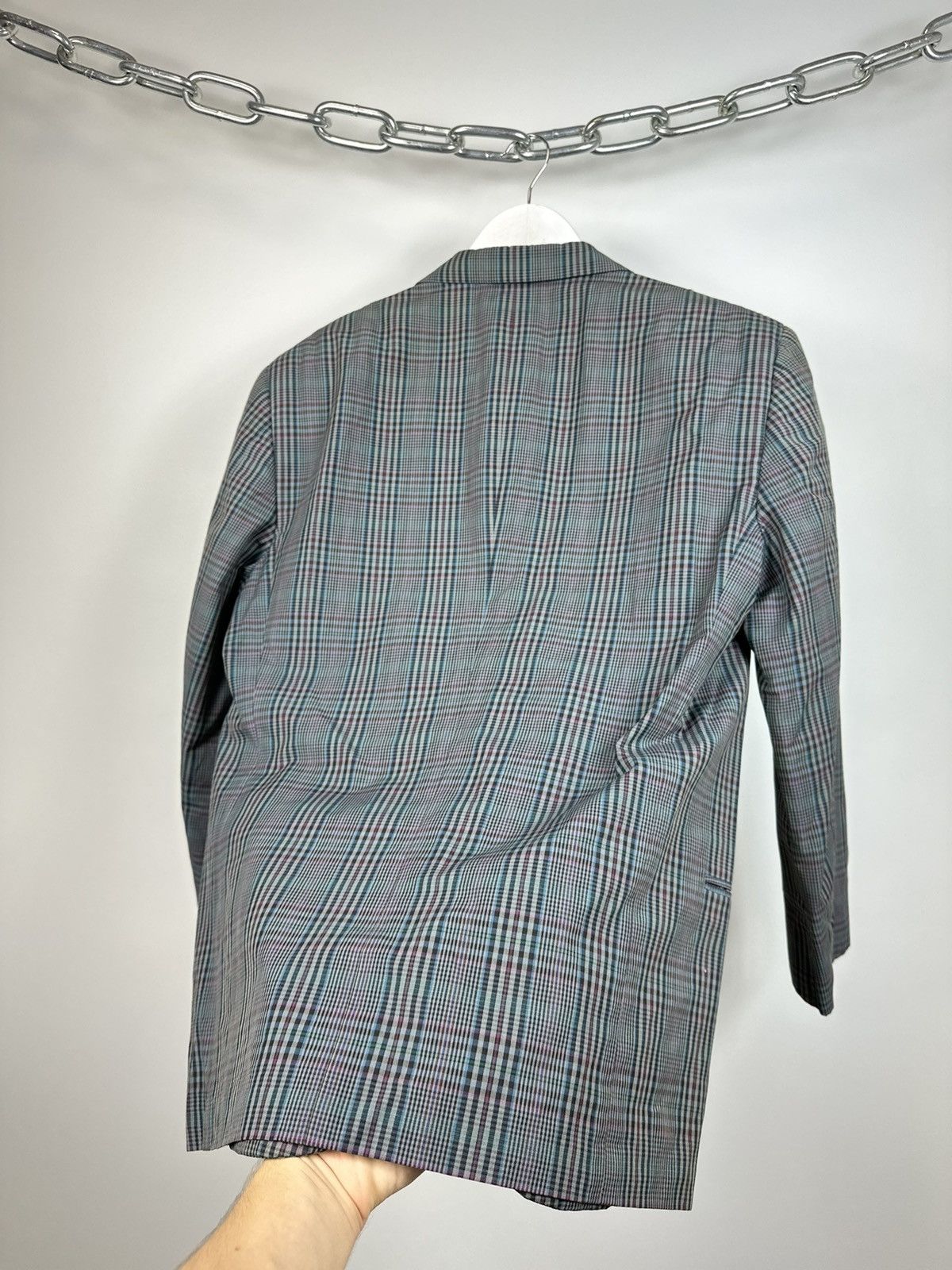 Valentino Vintage 90s Valentino Uomo Checkered Luxury Blazer Jacket Size 42R - 11 Thumbnail