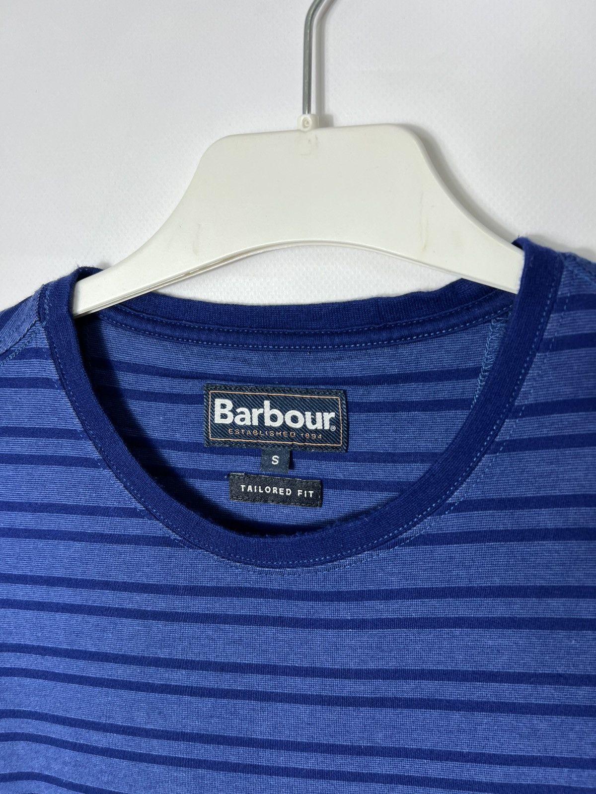 Barbour Vintage streetwear designer Barbour Tailored Fit Striped Tee Size US S / EU 44-46 / 1 - 5 Thumbnail