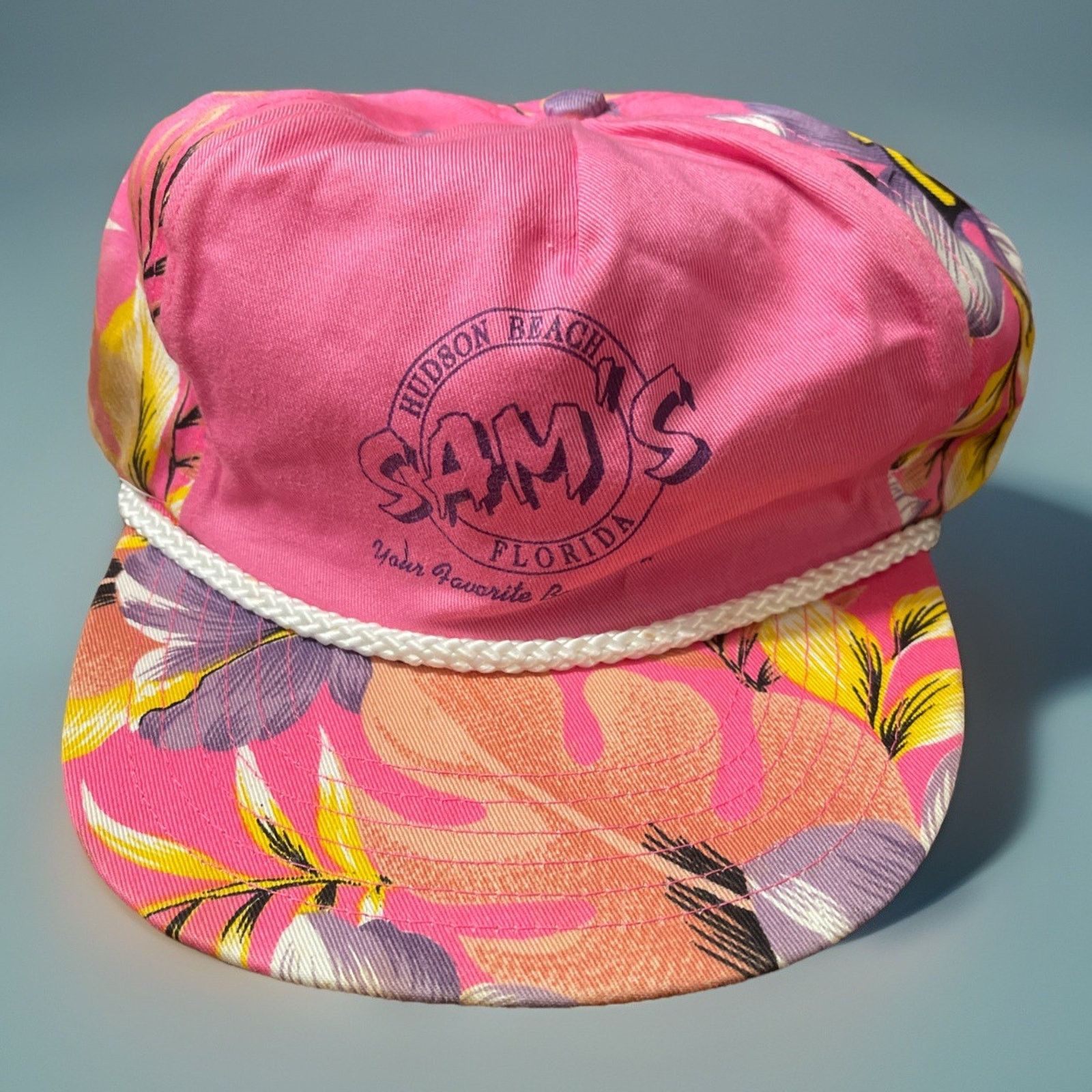 Hudson Vintage Sams Beach Bar Adjustable Cap Hudson Florida Pink Size ONE SIZE - 1 Thumbnail