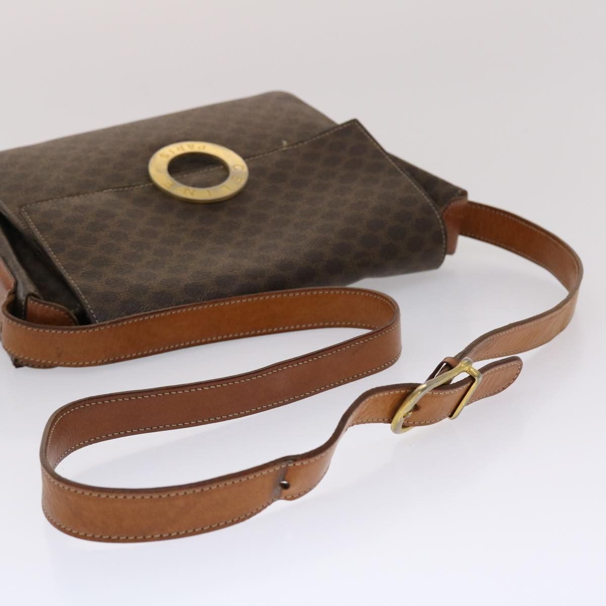 Celine CELINE Macadam Canvas Shoulder Bag Pvc Leather Brown Size ONE SIZE - 9 Thumbnail