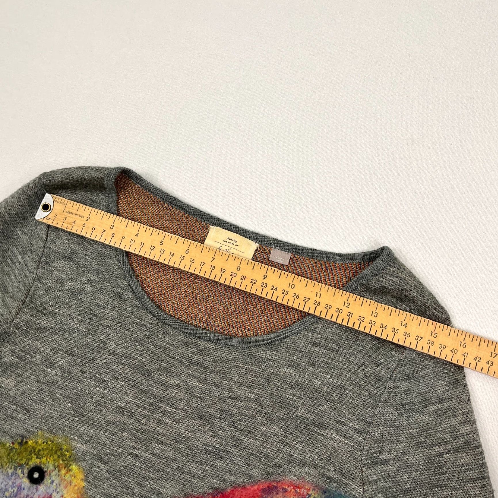 Anthropologie VINTAGE Anthropologie Starla Hoffman Sweater Womens M Gray Felted Wool Hummingbird Artsy Size M / US 6-8 / IT 42-44 - 7 Thumbnail