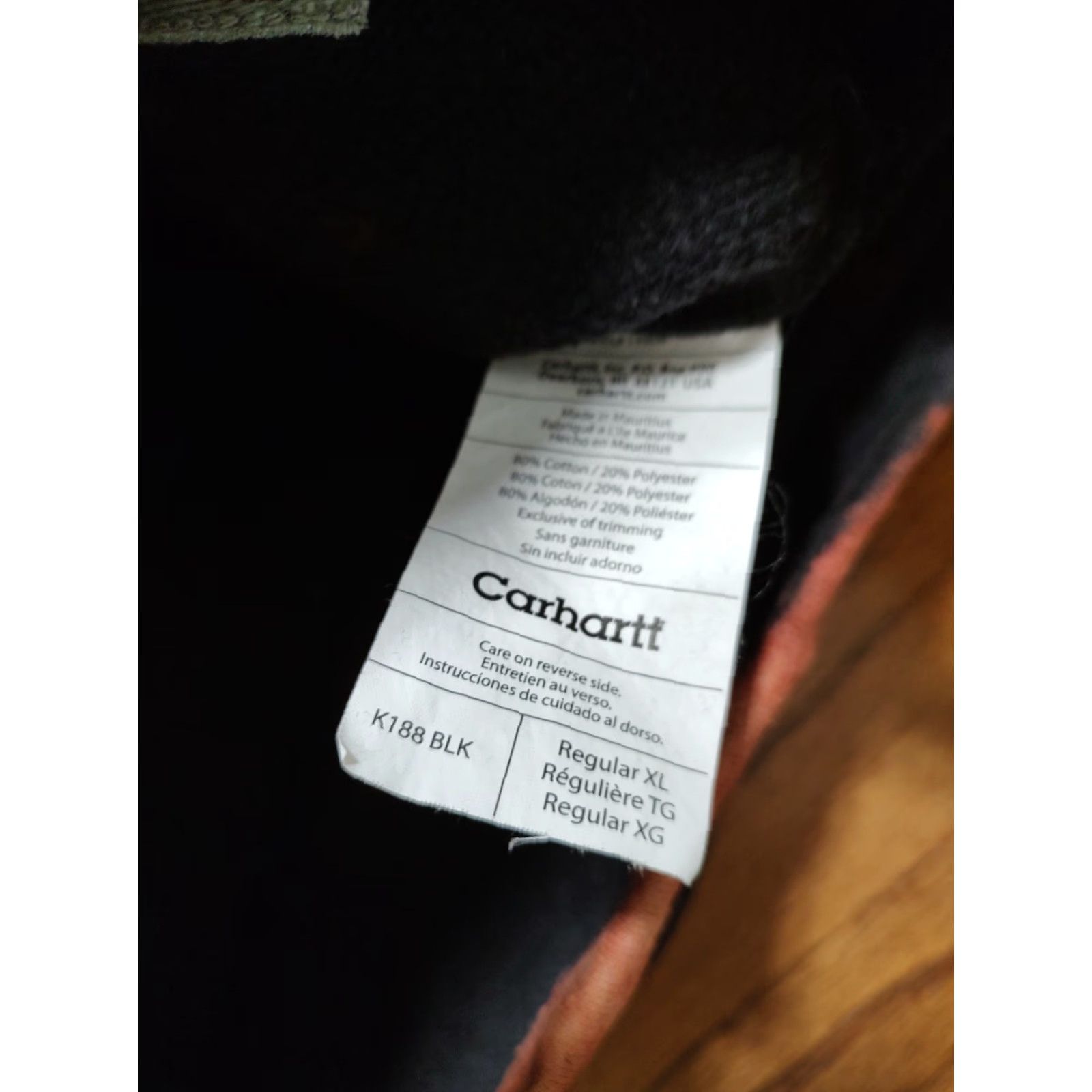 Carhartt VINTAGE Carhartt Hoodie XL Black 1/4 Zip Tie Dye Acid Wash Logo Mens Regular Sweatshirt Pullover 90s College Outdoor Winter Fall Spring Size US XL / EU 56 / 4 - 4 Thumbnail