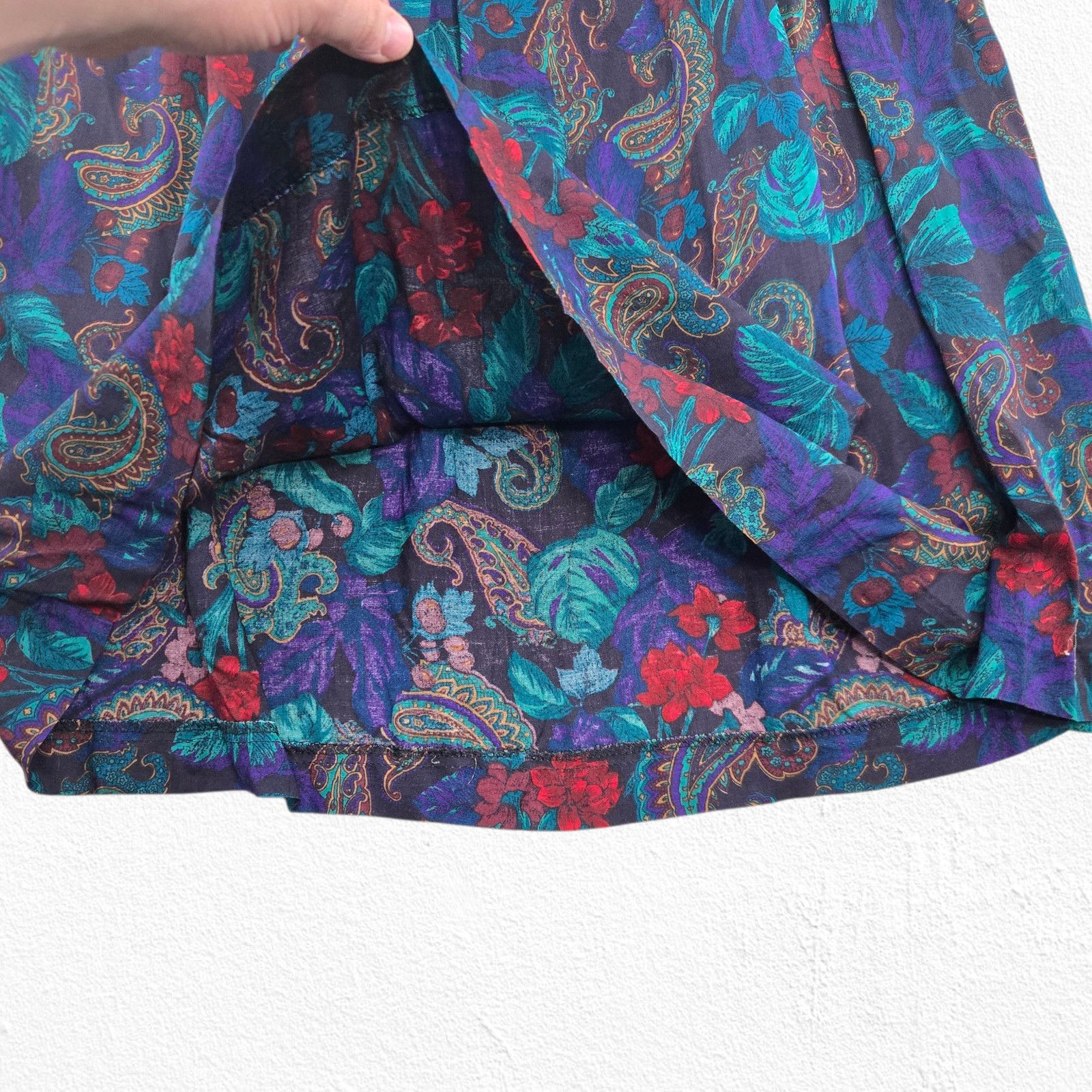 Vintage 90s Briggs Rayon Midi Skirt Dark Academia Size 14 Size 36" / US 14 / IT 50 - 4 Thumbnail