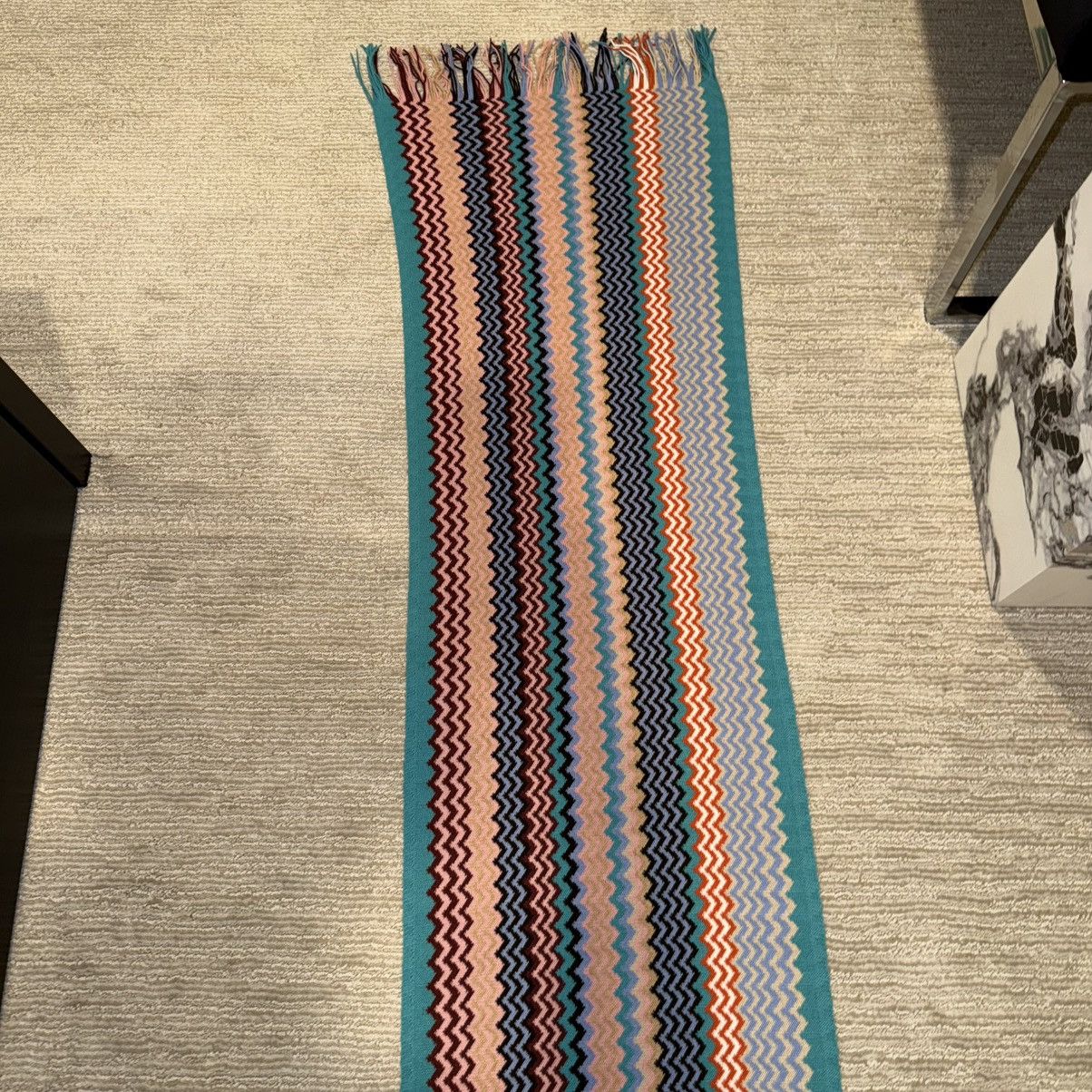 Missoni NEW Missoni Fringed Knit Wool Jacquard Zigzag Colorful Scarf Size ONE SIZE - 11 Thumbnail