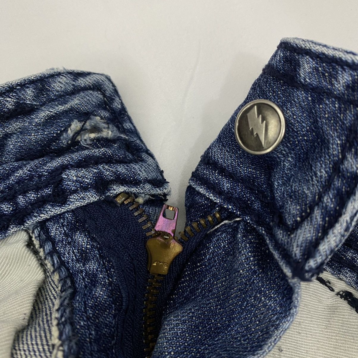 W&LT Walter Van Beirendonck Patchwork Flared Denim Jeans Size 26" / US 2 / IT 38 - 8 Thumbnail