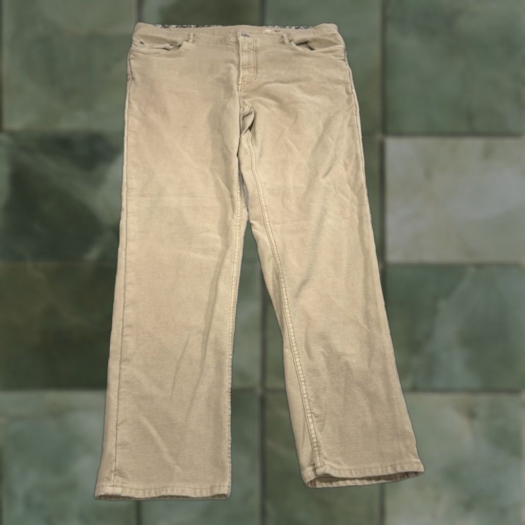 Faherty Faherty Pants 40 Slim Mid Cotton Blend Stretch 5 Pocket Desert Khaki Jeans Chino Straight Leg Men 40x31 Size US 40 / EU 56 - 1 Thumbnail