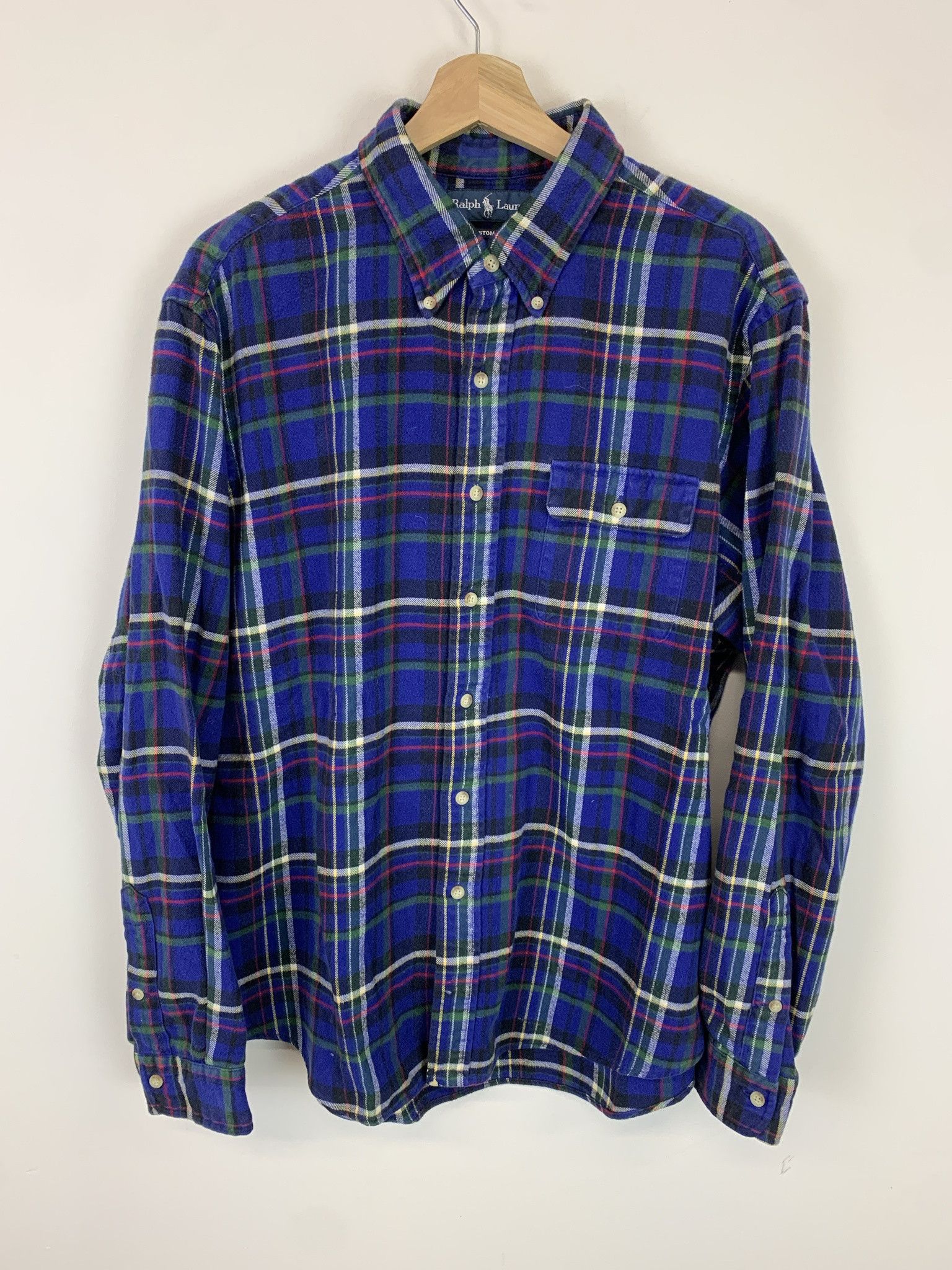 Flannel × Polo Ralph Lauren × Vintage Vintage Flannel 1990s Polo Ralph Lauren Blue Check Flannel Size XL Size US XL / EU 56 / 4 - 1 Thumbnail