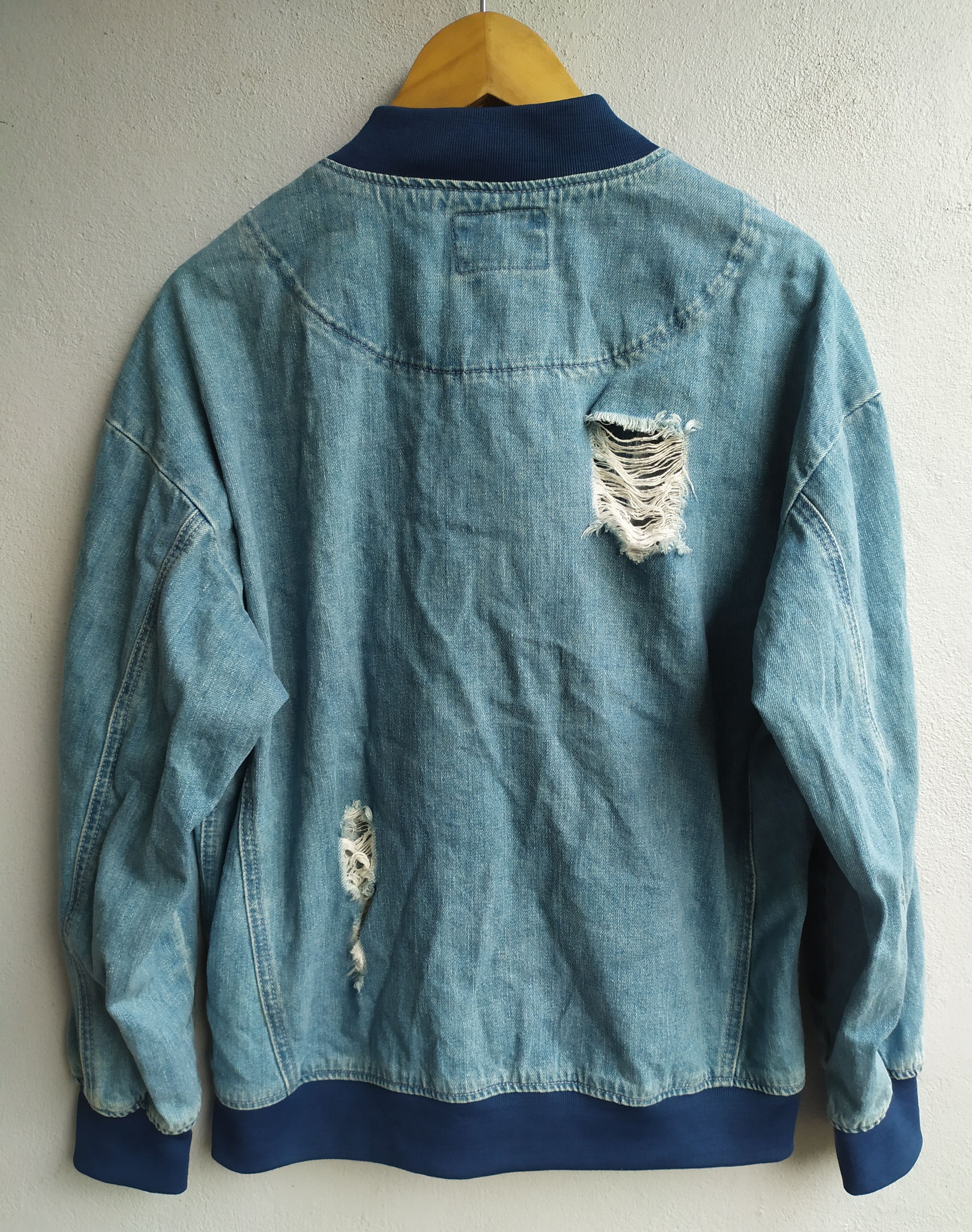If Six Was Nine × Japanese Brand Vtg Peace By E Hyphen Distressed Denime jacket Size US M / EU 48-50 / 2 - 2 Thumbnail
