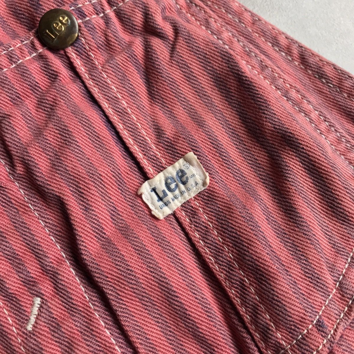 Lee × Vintage Vintage Lee pink hickory overall Size US 29 - 6 Thumbnail