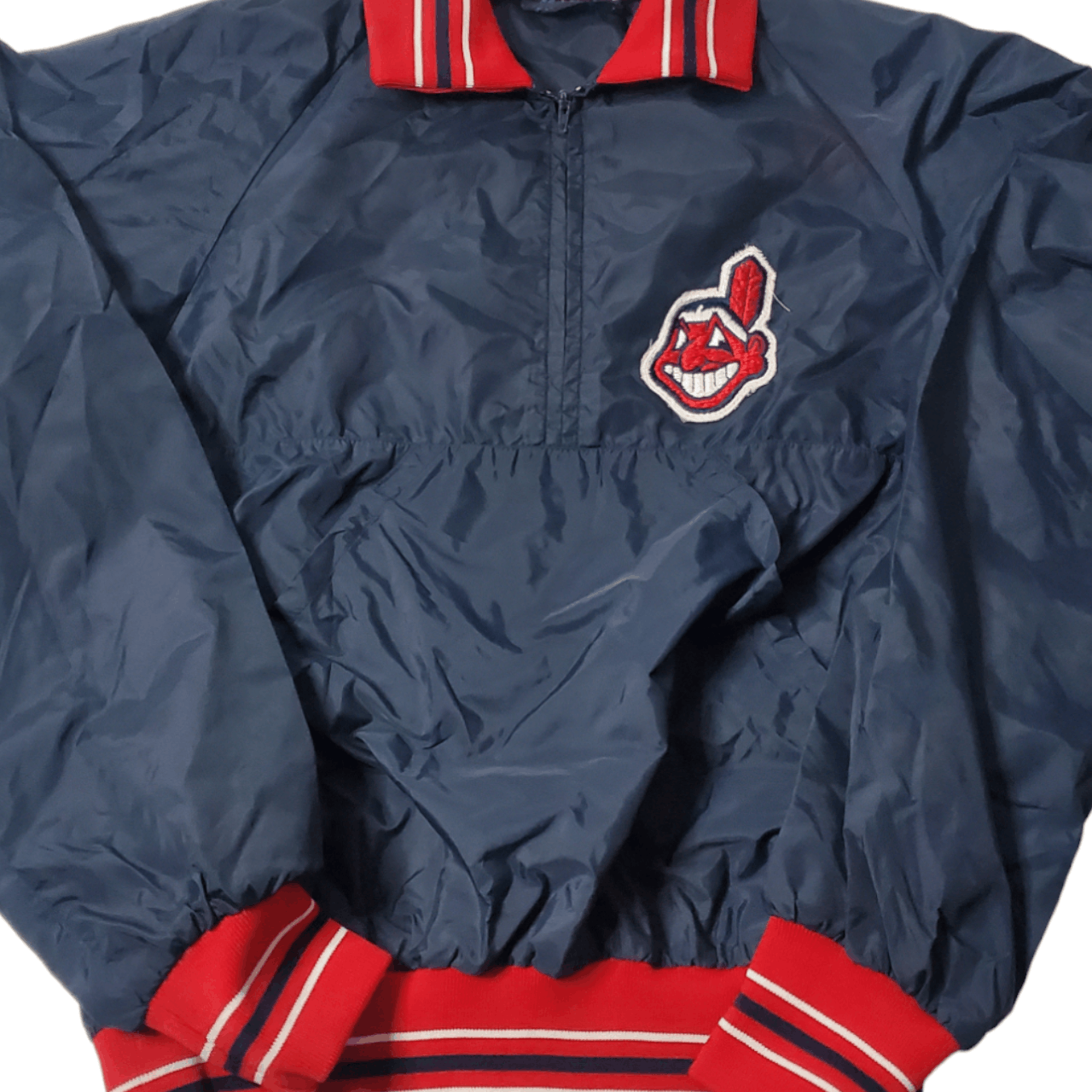 MLB × Vintage 90s Cleveland Indians Half Zip Windbreaker Size US S / EU 44-46 / 1 - 2 Thumbnail