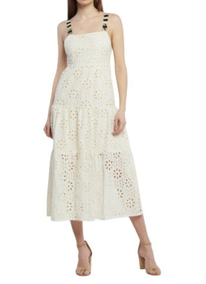 Desigual VEST LEAH M Off White Sequin Midi Dress 89013 Size M / US 6-8 / IT 42-44 - 3 Thumbnail