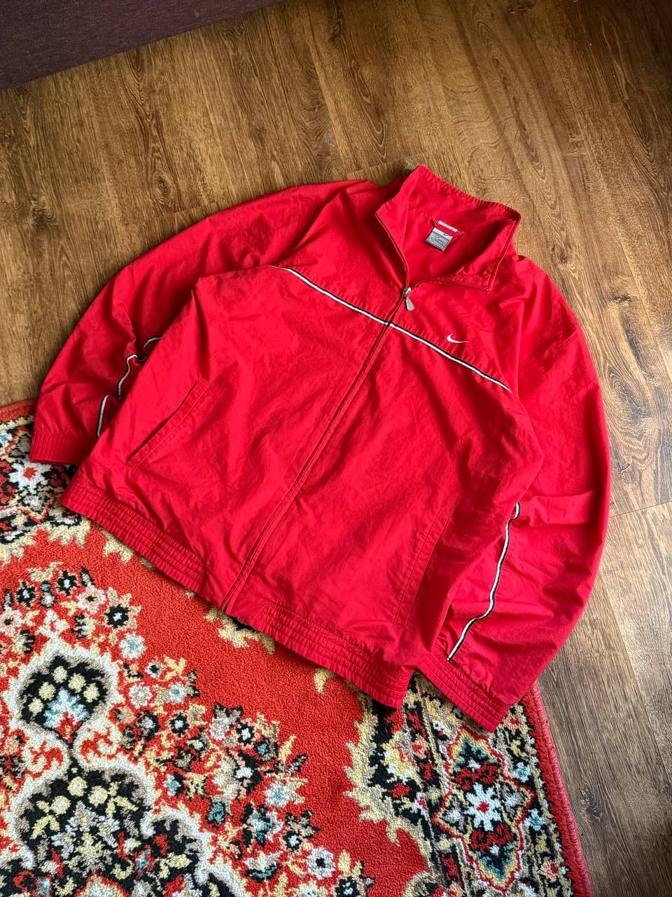 Nike Vintage 00's Nike Y2K Streetwear Drill Jacket Mini Swoosh Size US L / EU 52-54 / 3 - 2 Thumbnail