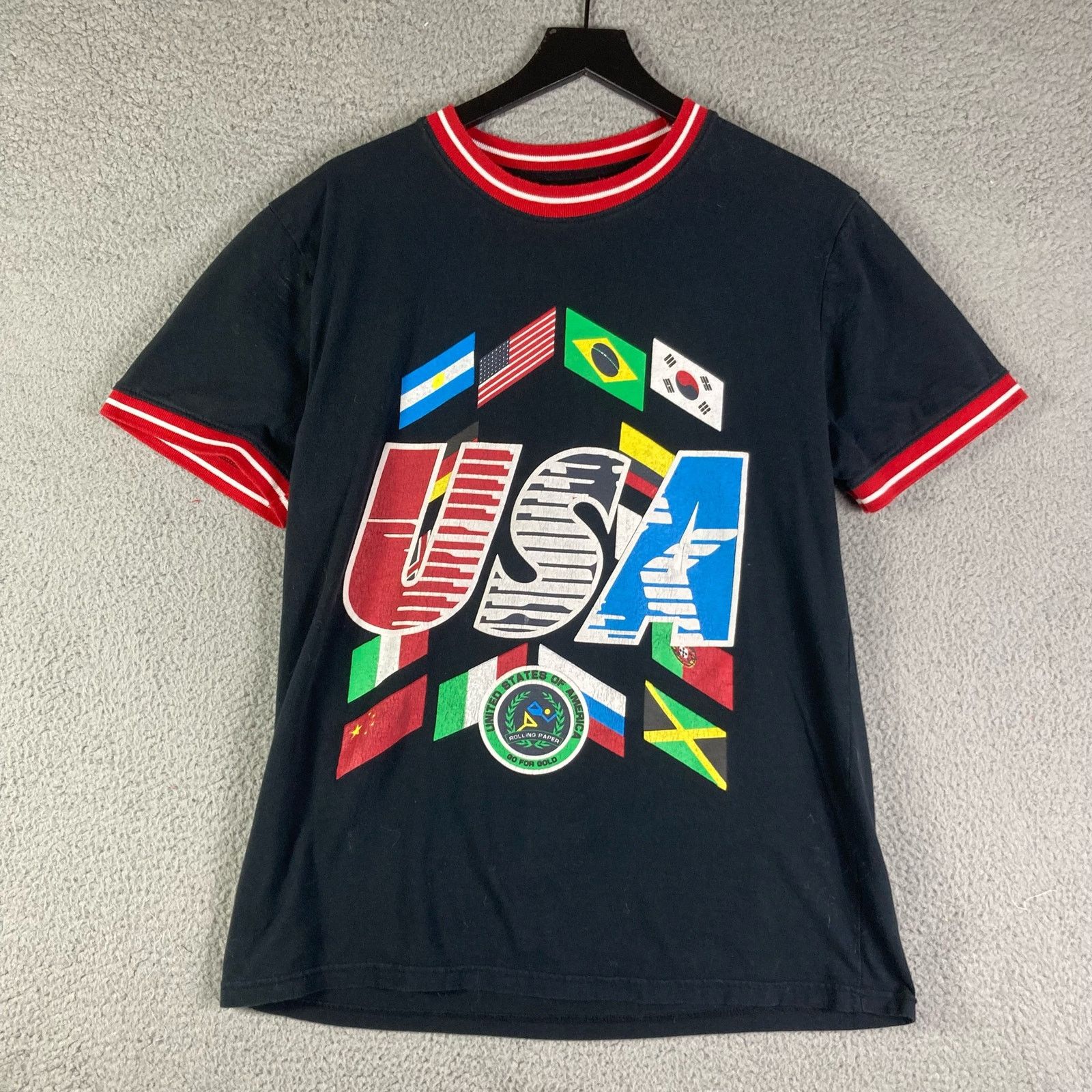 Other Rolling Paper Brand Shirt Mens Large USA Flag International Size US L / EU 52-54 / 3 - 5 Thumbnail