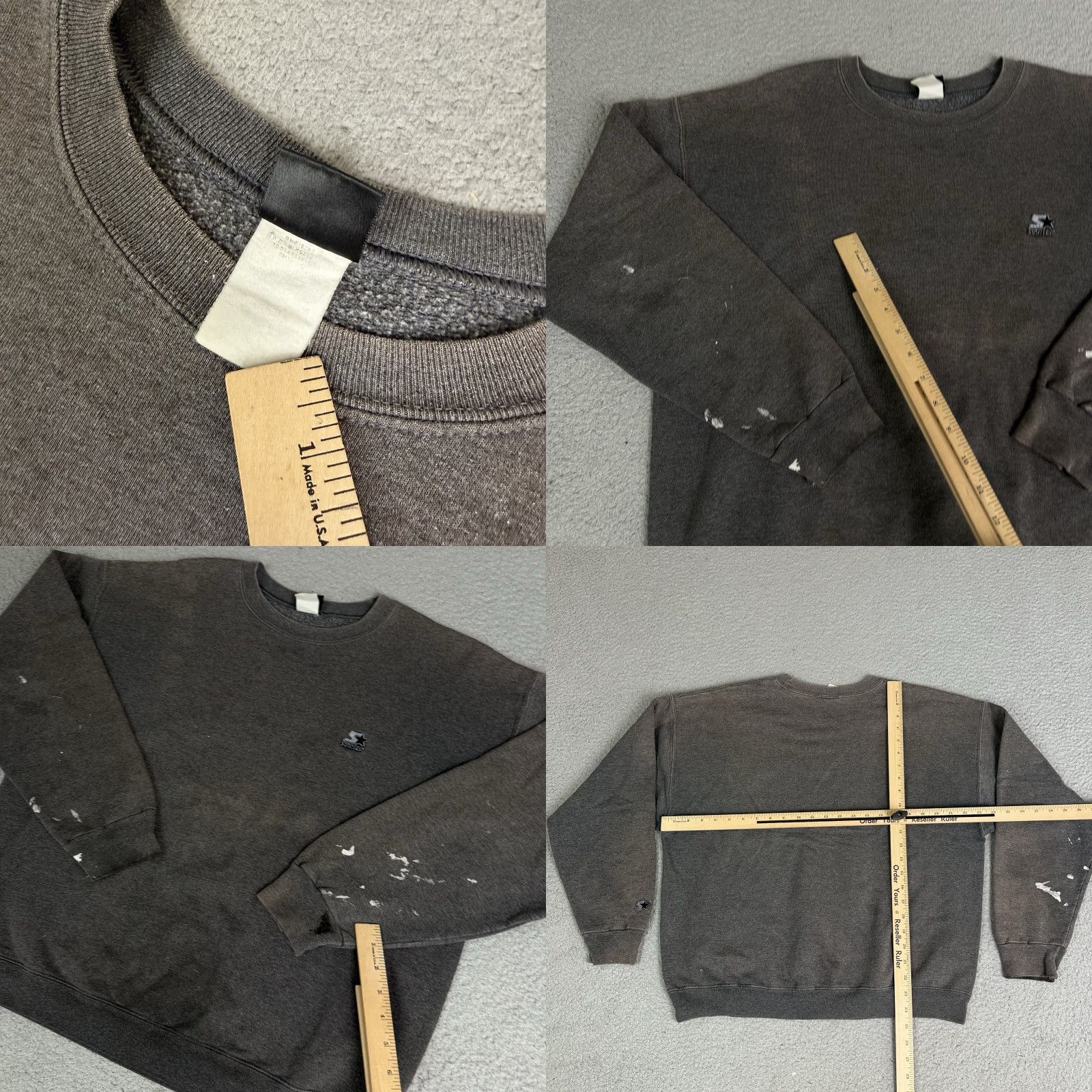 Starter VINTAGE Starter Sweatshirt Mens L Gray Distressed Sun Faded Boxy Thrashed 90s Hip Hop Size US L / EU 52-54 / 3 - 8 Thumbnail