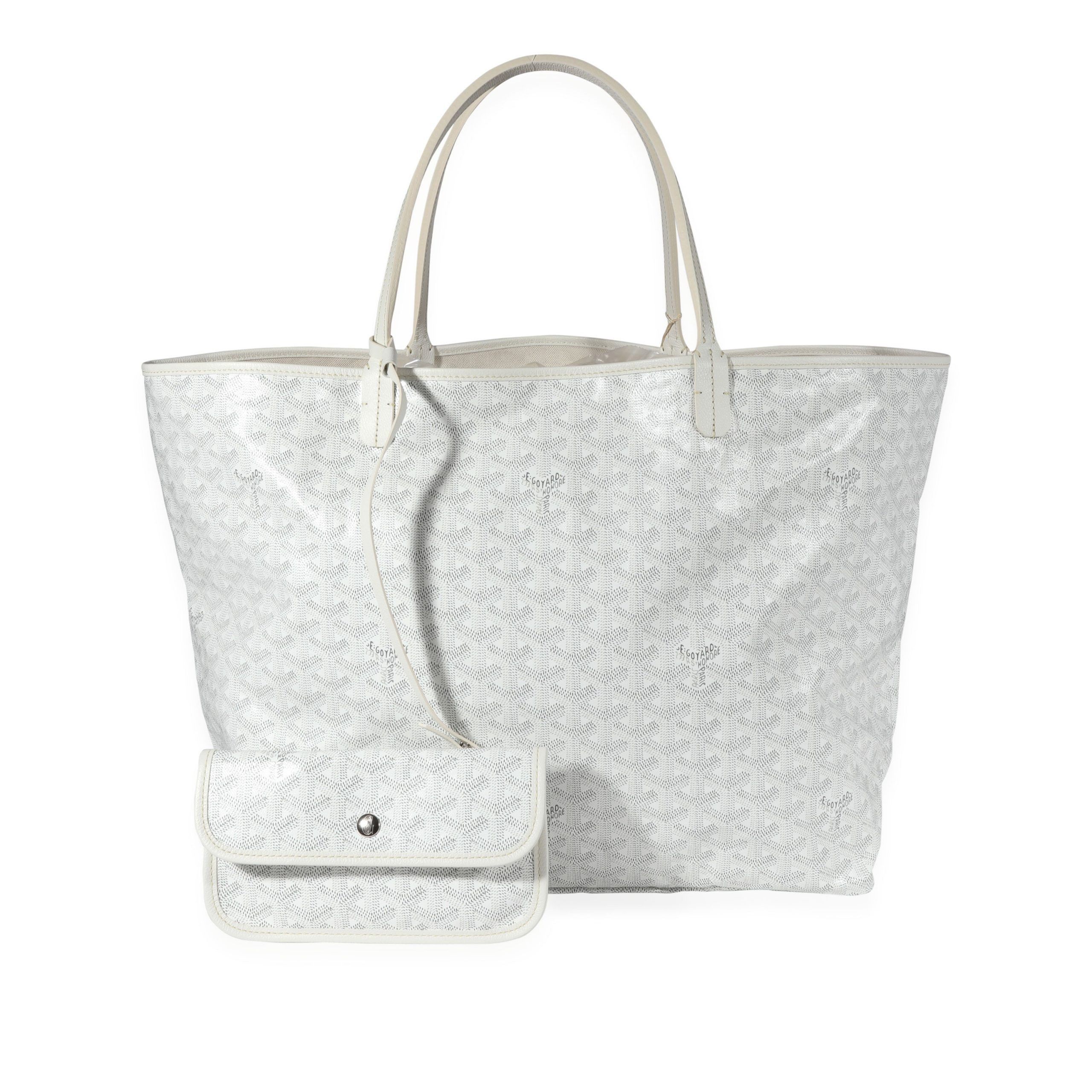 image of Goyard White Goyardine Canvas Saint Louis Gm Tote, Women's