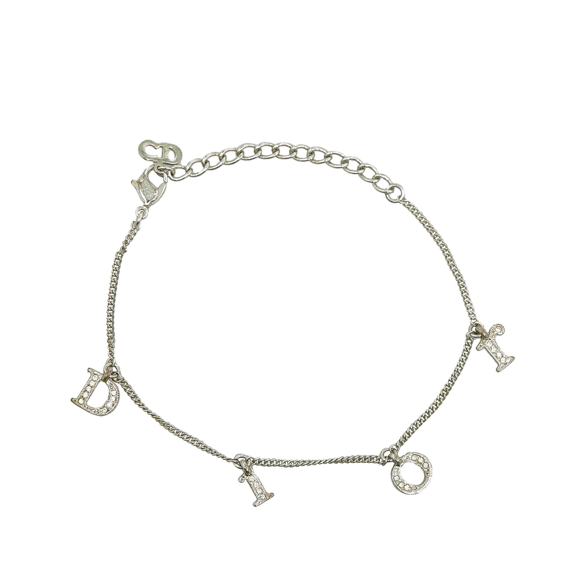 image of Dior Logo Charm Bracelet Silver, Women's