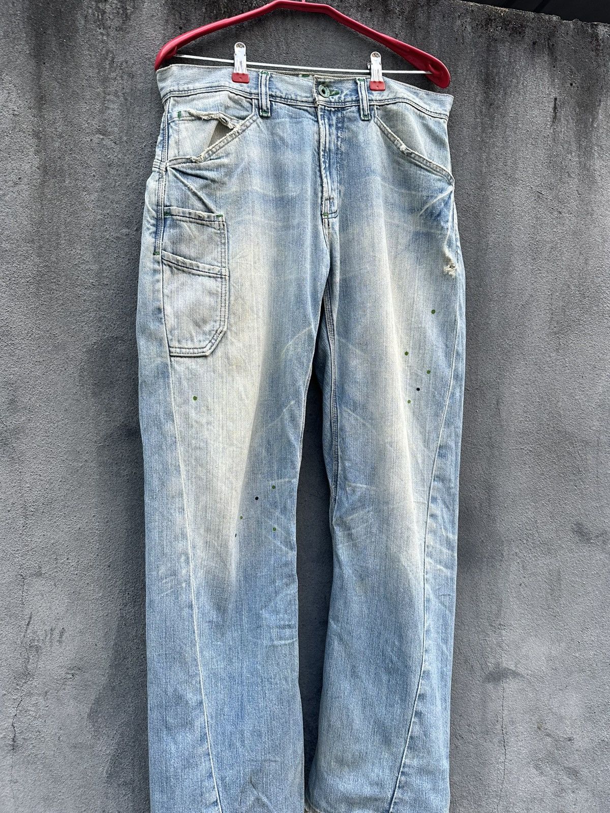 Vintage 👹Vintage THRASHED Volcom Baggy Flare Jeans Size US 31 - 7 Thumbnail