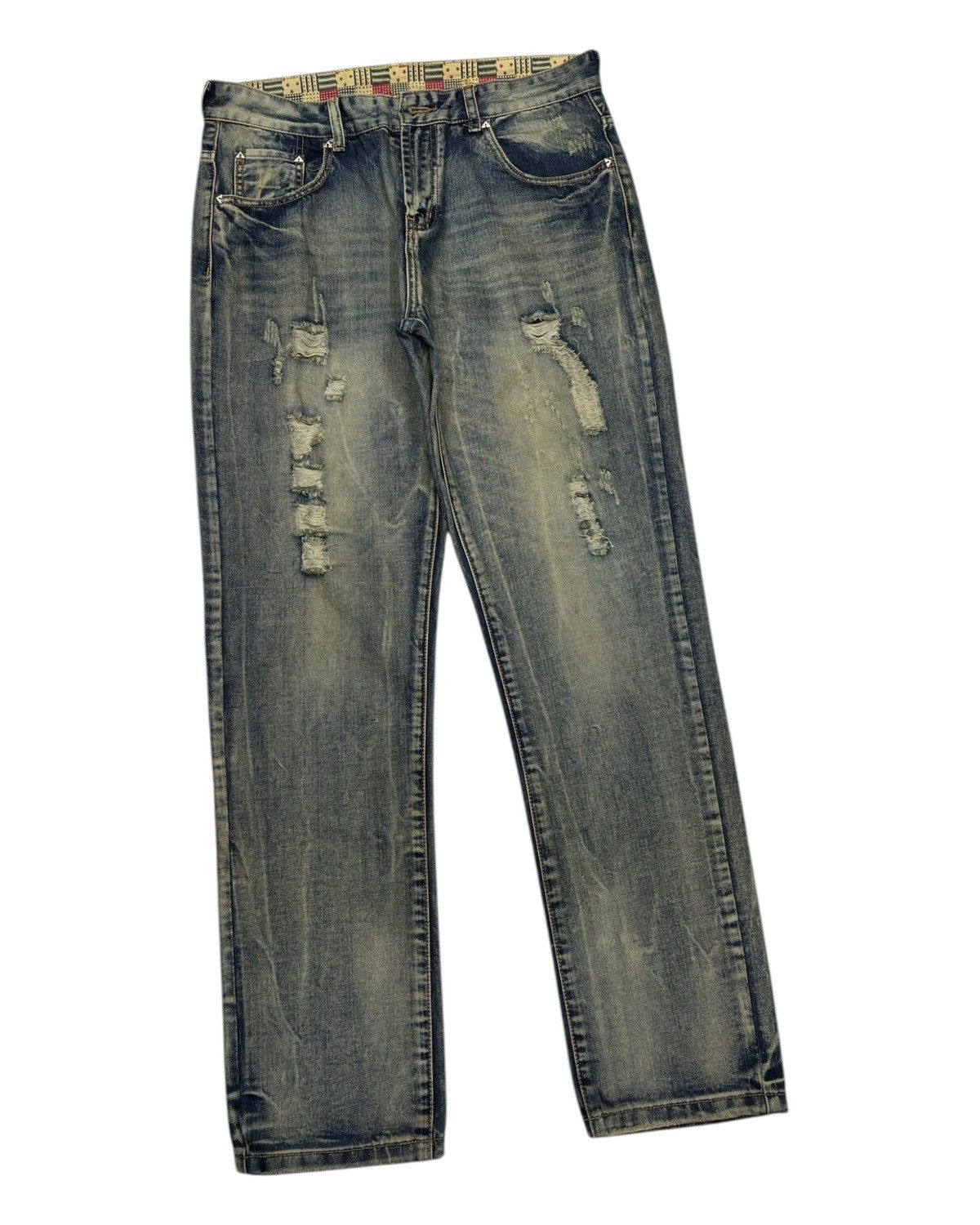 Junya Watanabe Rare Vintage Mud Wash Junya Watanabe Style Distressed Denim Size US 33 - 4 Thumbnail