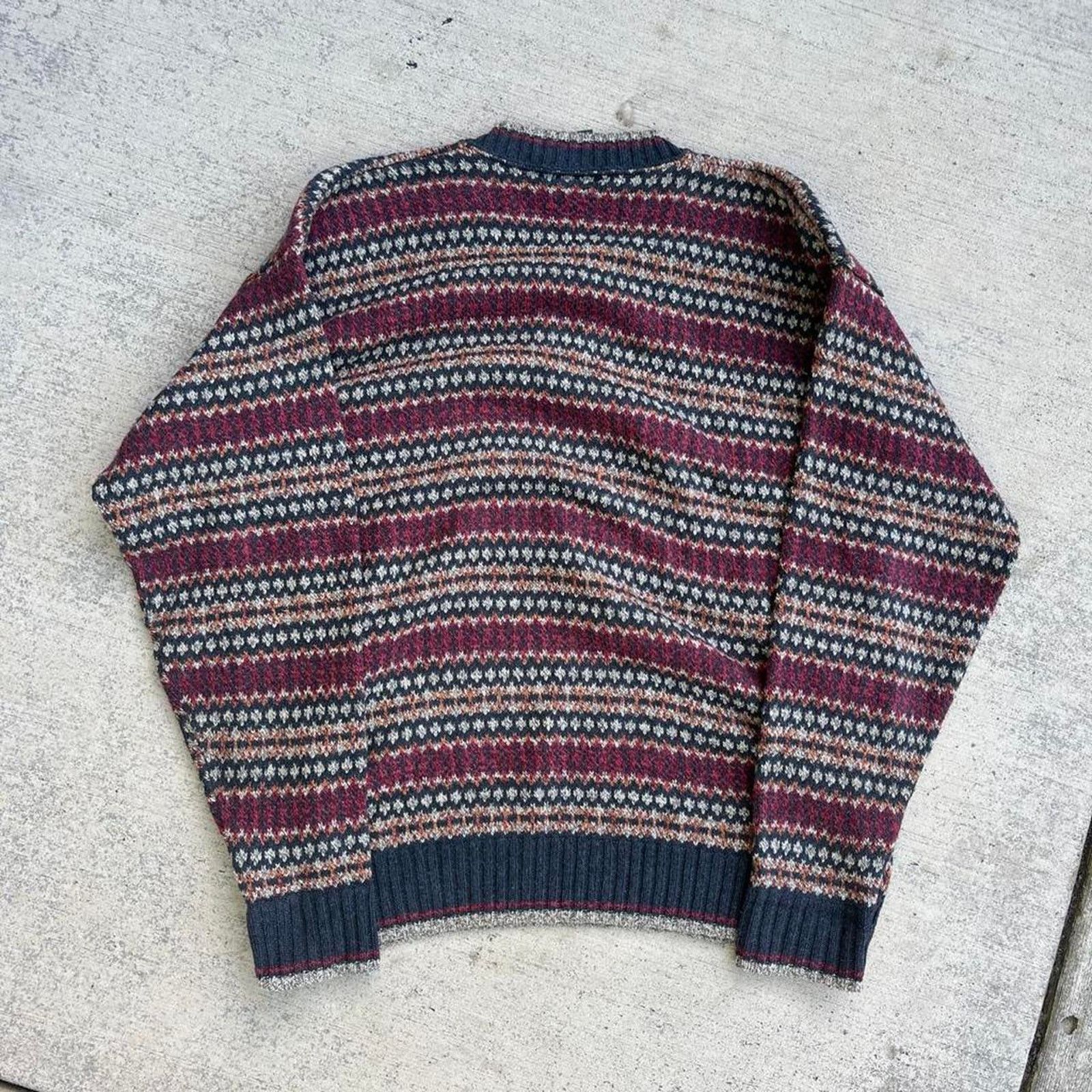 Other 90’s Fall di Signa Mohair Burgundy blend Fair Isle Sweater Size US L / EU 52-54 / 3 - 5 Thumbnail