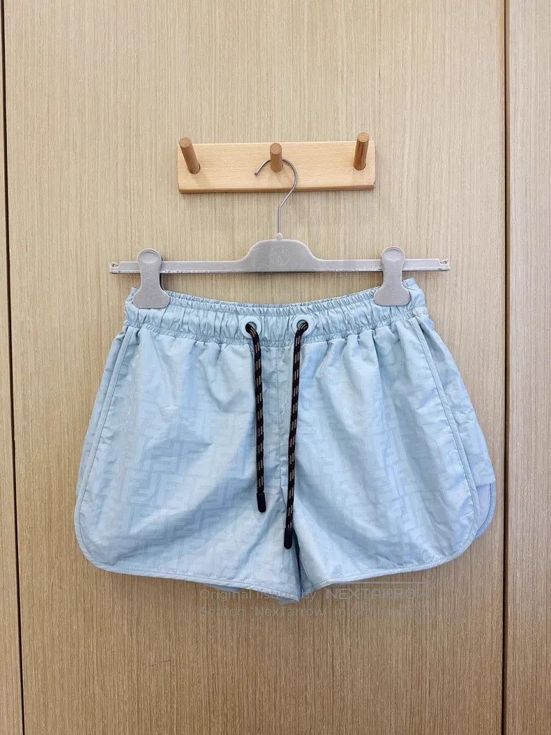 Fendi Fendi Baby Blue Printed Logo Shorts Size 23" - 2 Thumbnail
