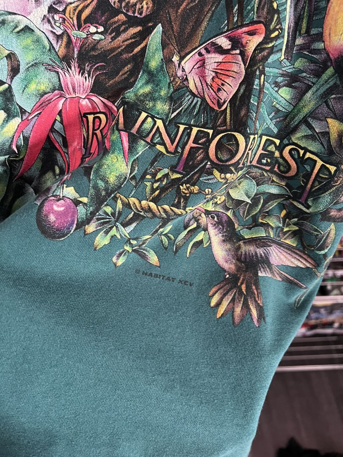 Habitat 1995 Rainforest Cafe AOP Single Stitch Nature Animal Tee Size US XXL / EU 58 / 5 - 6 Thumbnail