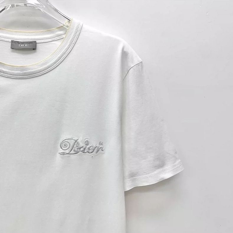 Dior Dior White logo letter embroidery cotton round-neck short-s Size US M / EU 48-50 / 2 - 3 Thumbnail