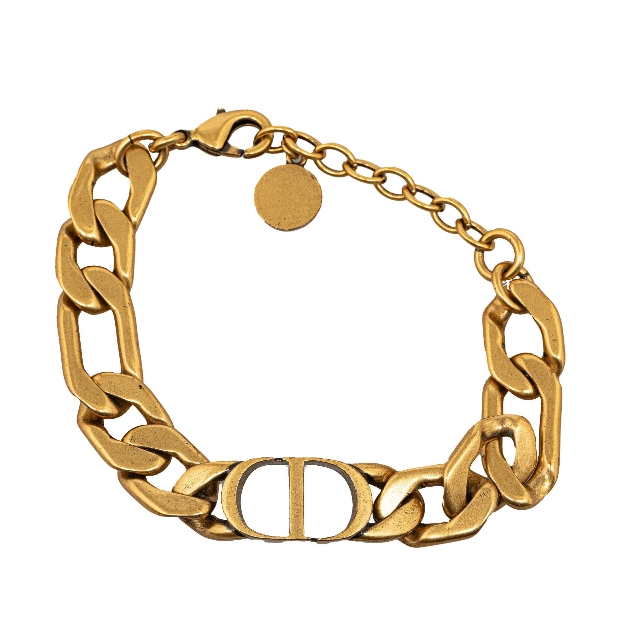 image of Dior Logo Charm Bracelet Costume Bracelet in Gold, Women's
