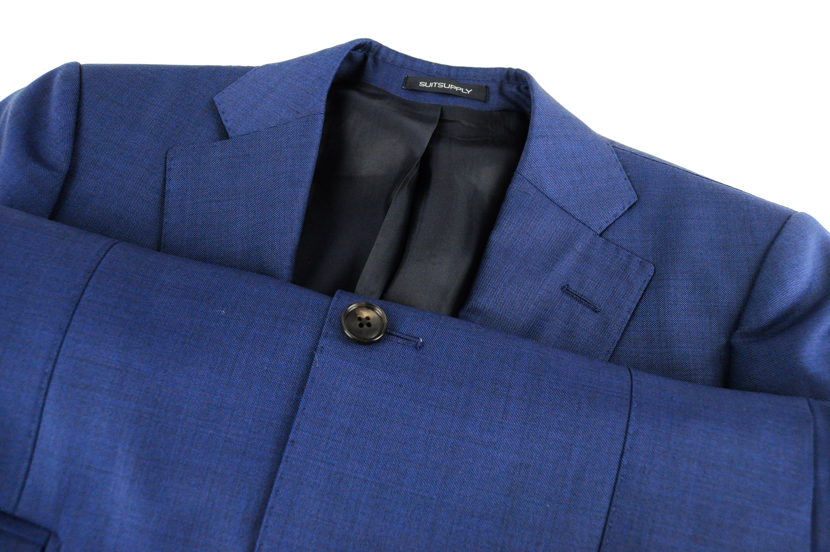 Suitsupply LAZIO UK34R Slim Blue Wool Suit 55321 Size 34R - 6 Thumbnail