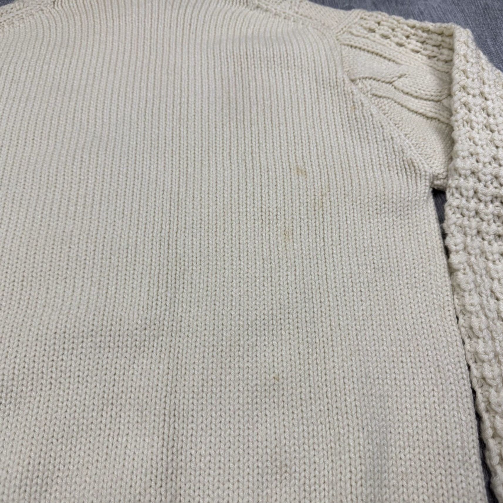Vintage Vintage 60s Parkley Men’s Ivory Cable Knit Mock Neck Sweater Long Sleeve Pullover Classic Fit Fall Winter Men’s Fashion Size US M / EU 48-50 / 2 - 6 Thumbnail