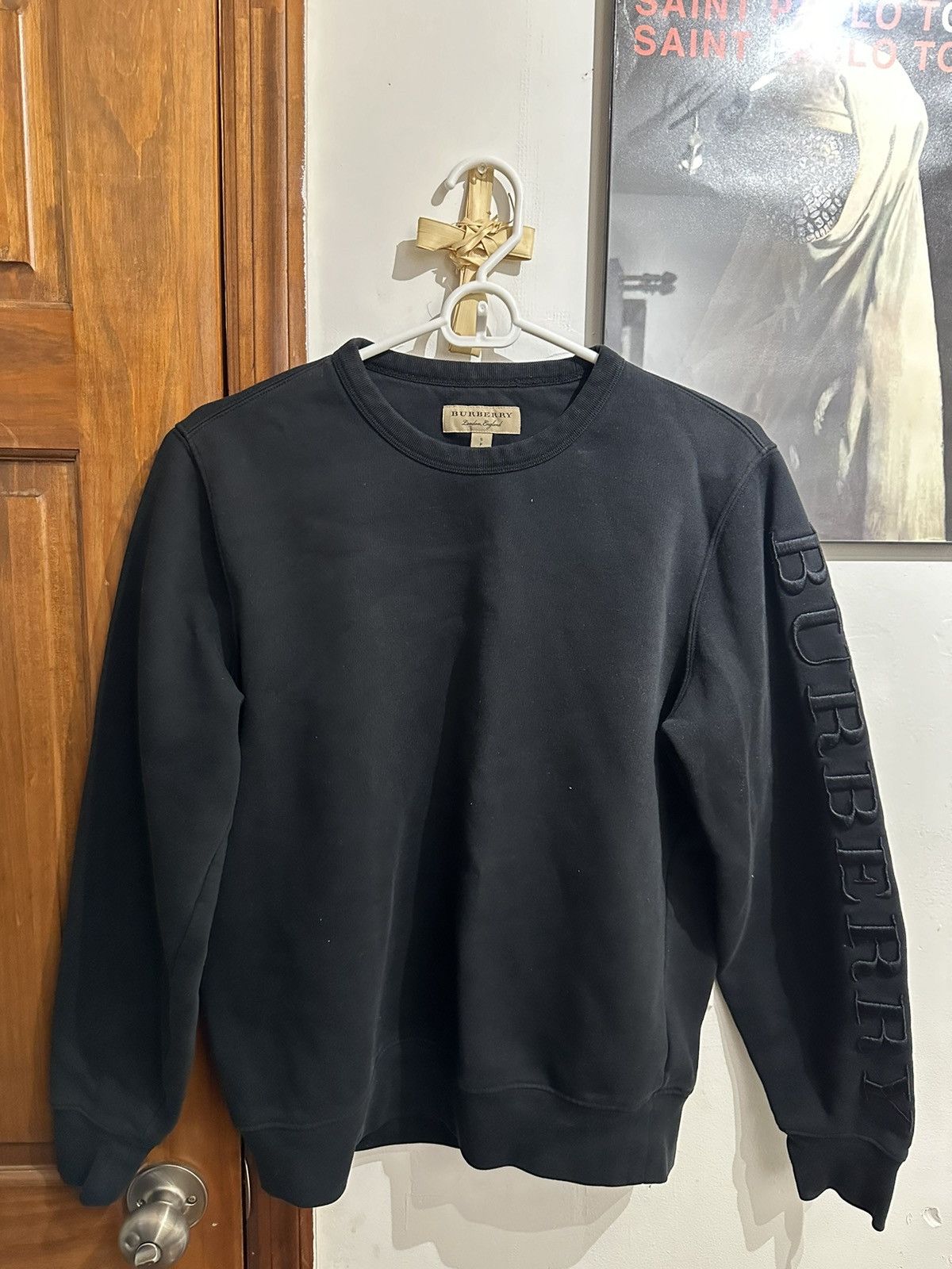 image of Burberry Logo Embroidered Sweatshirt Size S in Black, Men's