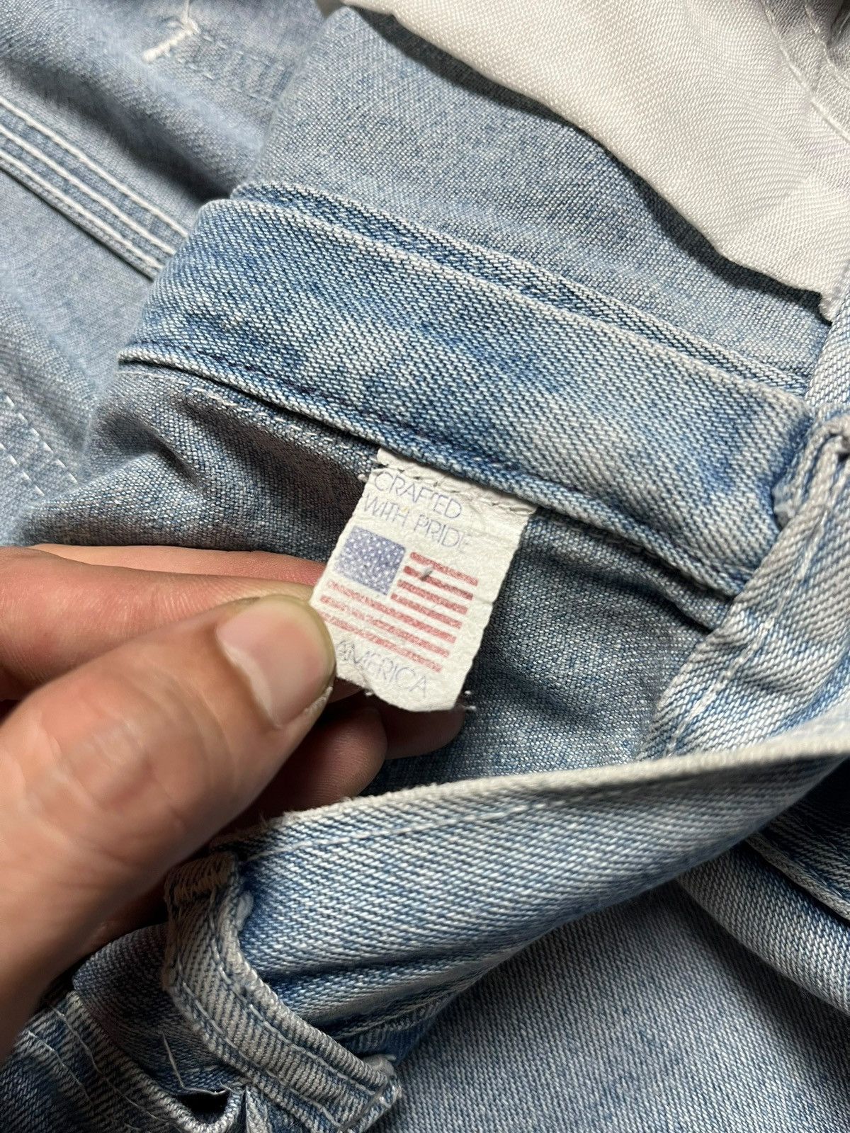 Japanese Brand × Vintage VINTAGE SMITH’S MADE AMERICA CARPENTER WASHED BLUE JEAN Size US 32 / EU 48 - 5 Thumbnail